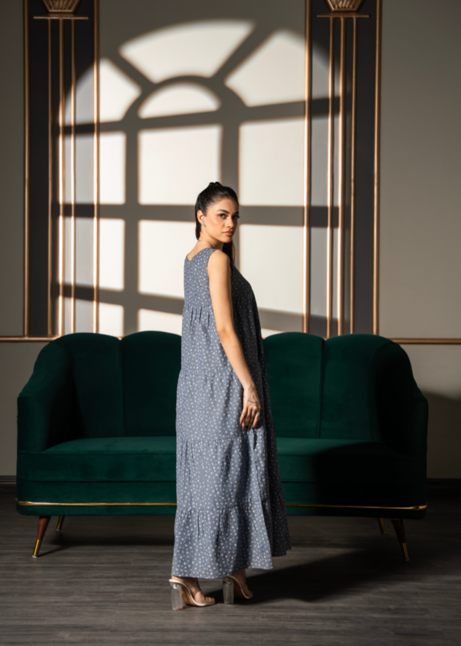 textured chambray Dress in Denim
