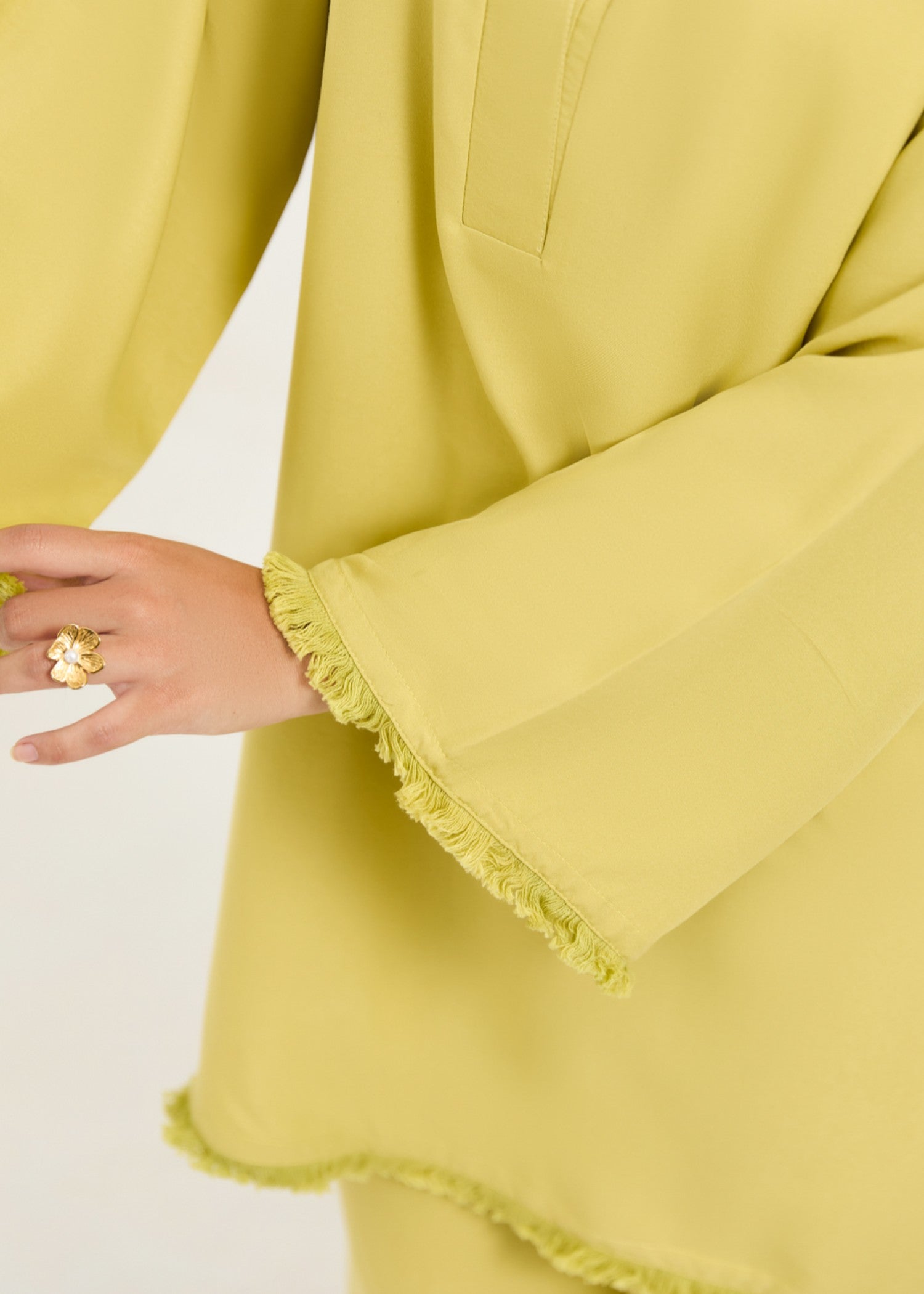 georgette Co Ord Sets in Acid yellow