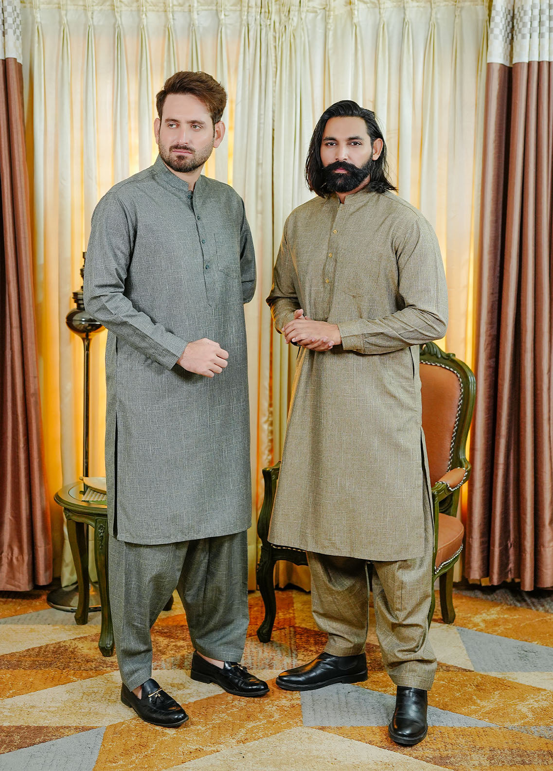 cotton viscose Shalwar Kameez in Wheat