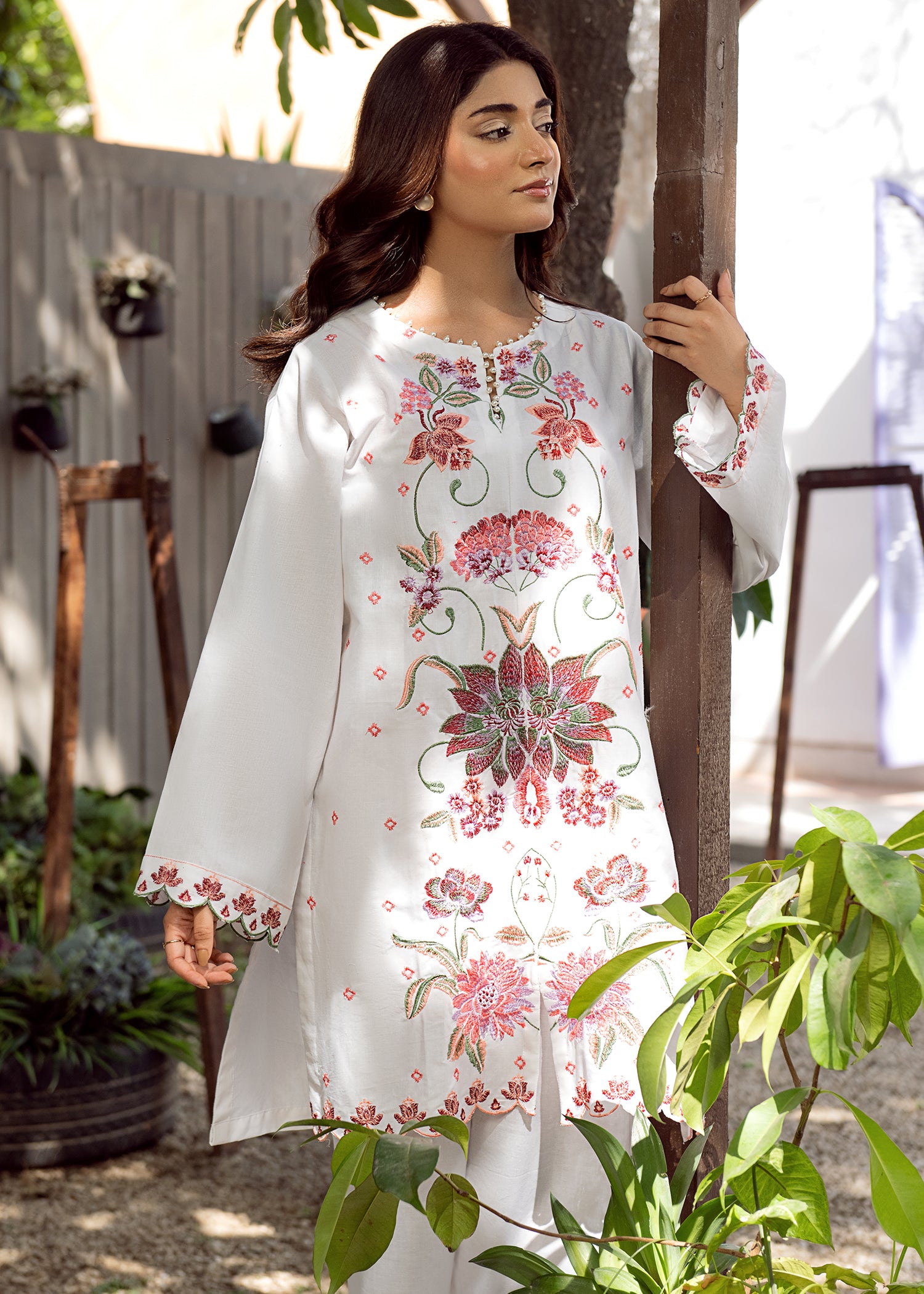 cotton Kurta Set in Chalk