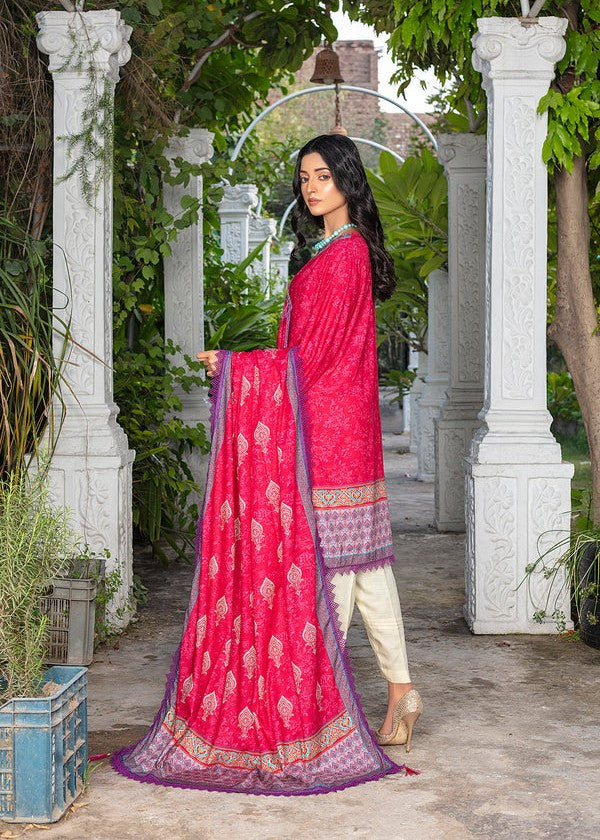 linen Unstitched in Hot pink
