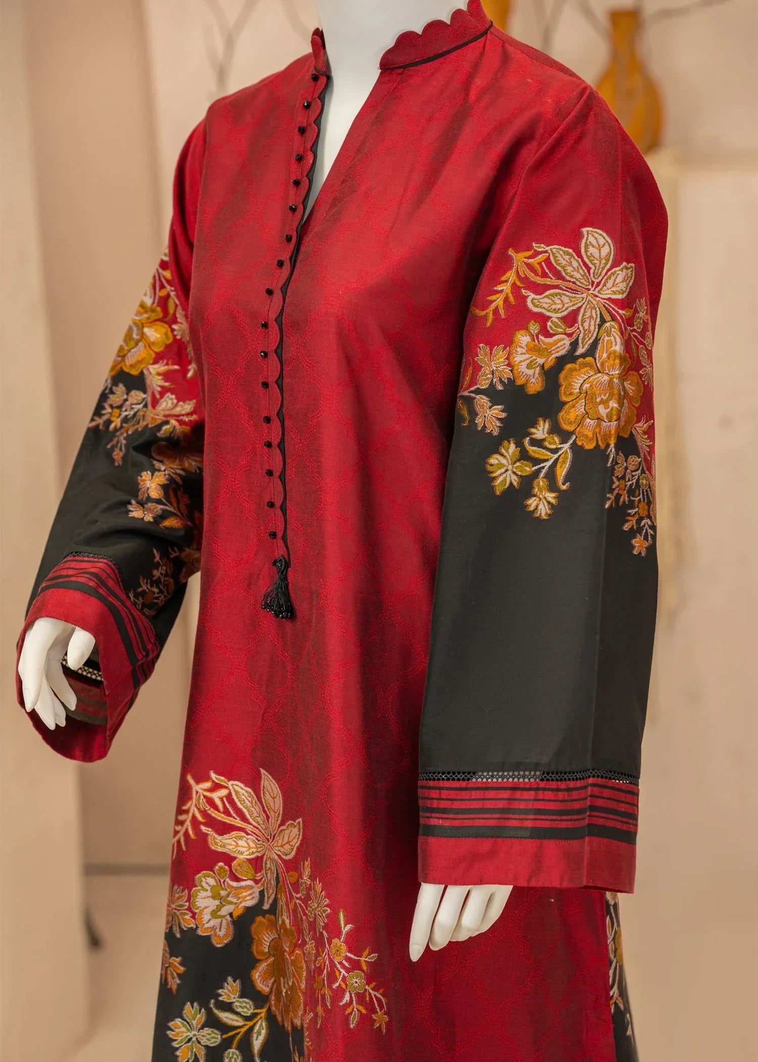 viscose Co Ord Sets in Blood red, black