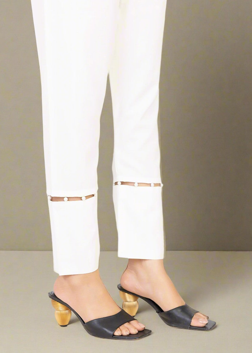 wash & wear Trousers in White