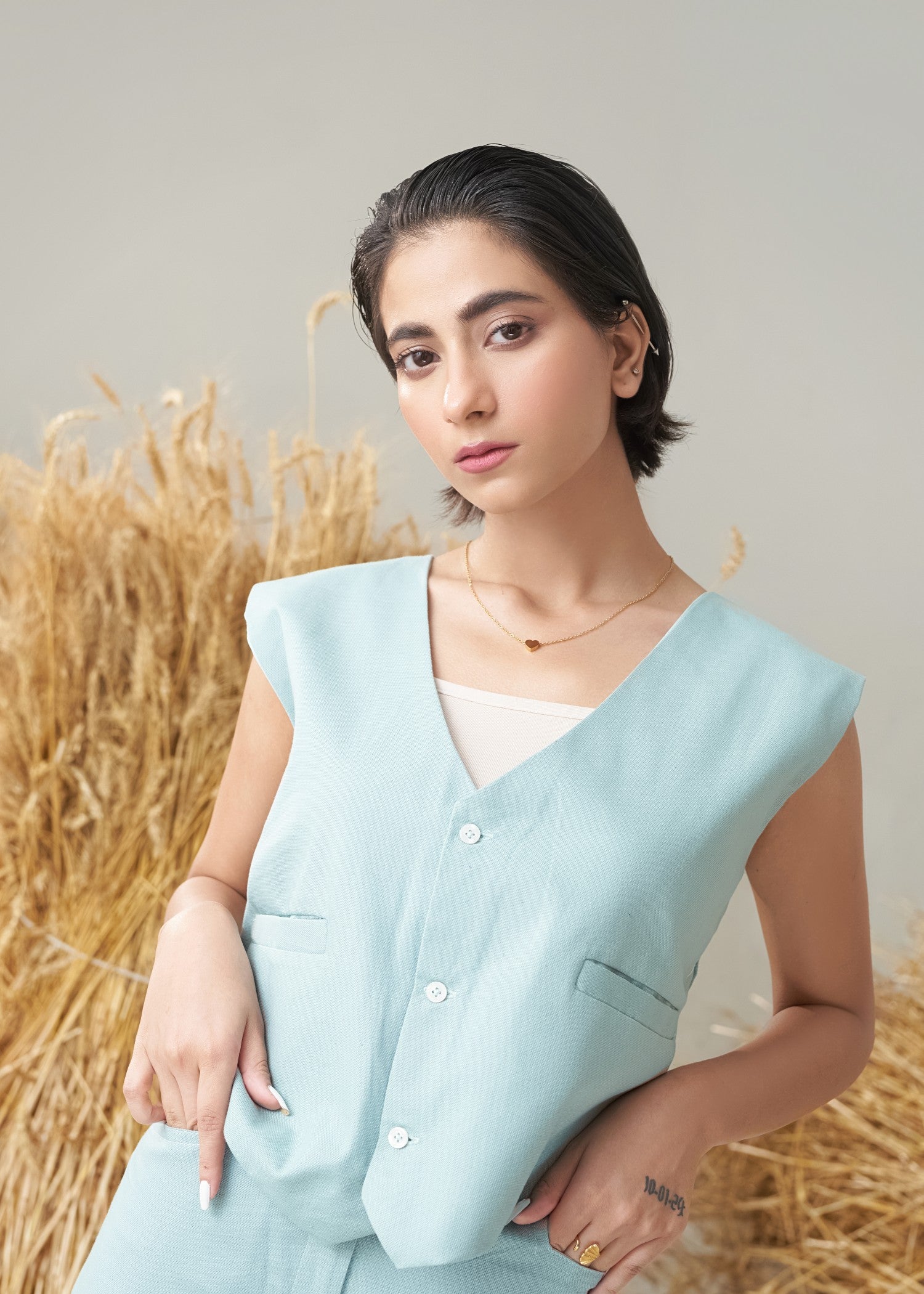 canvas Co Ord Sets in Mint green