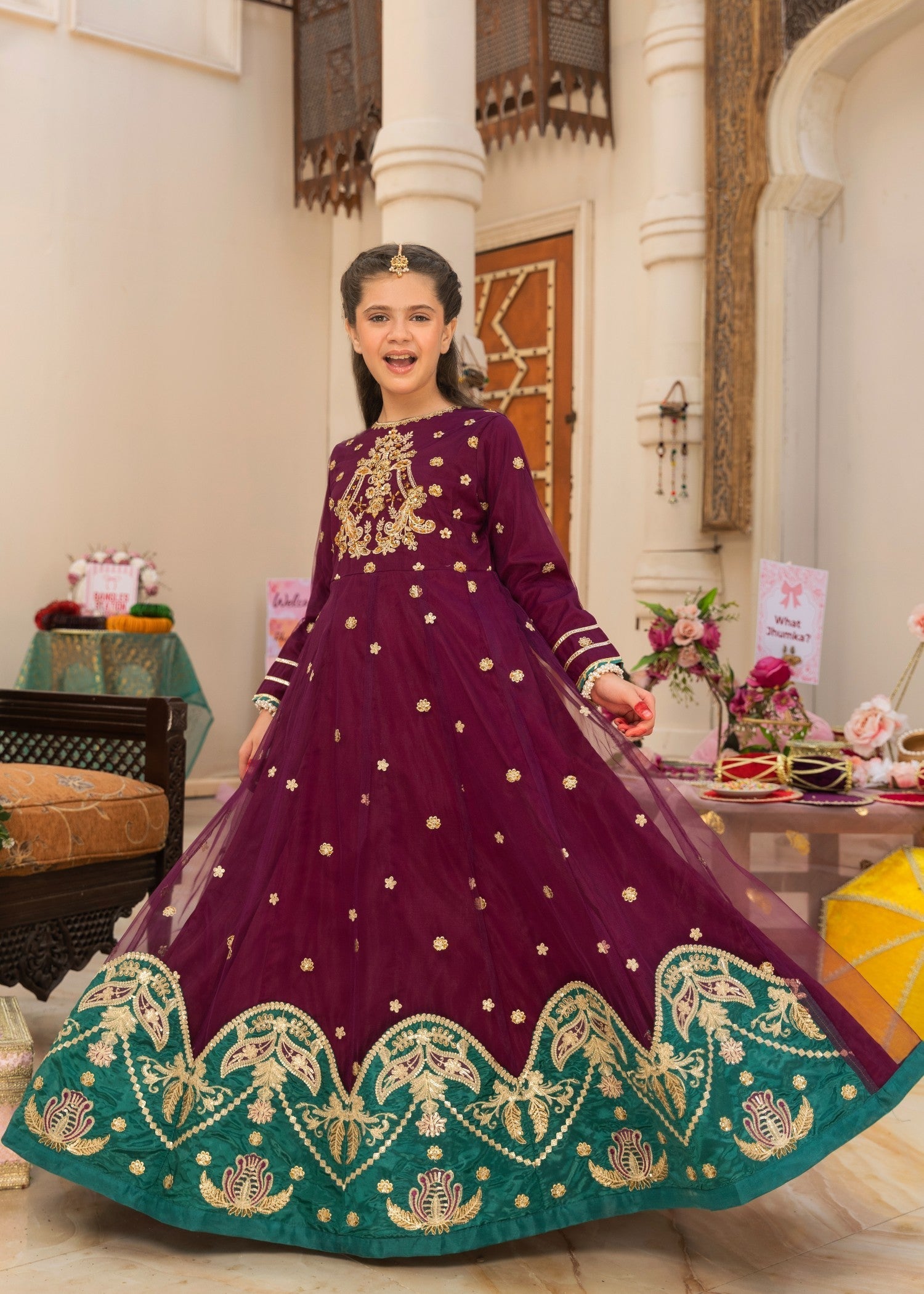 net Pishwas in Purple