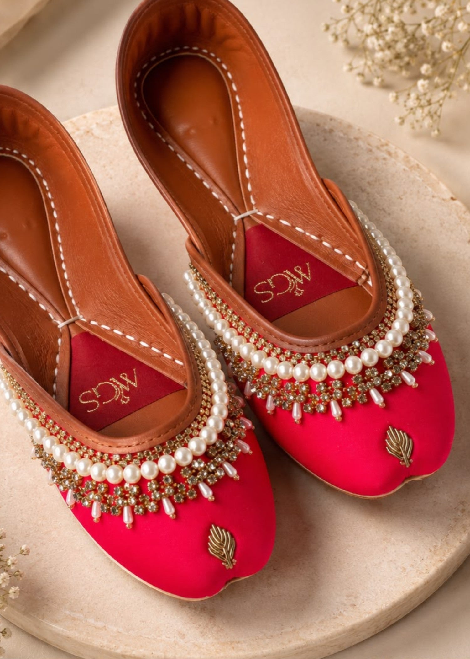 Khussa in Deep pink by - High Quality Women Khussa PNJ2116