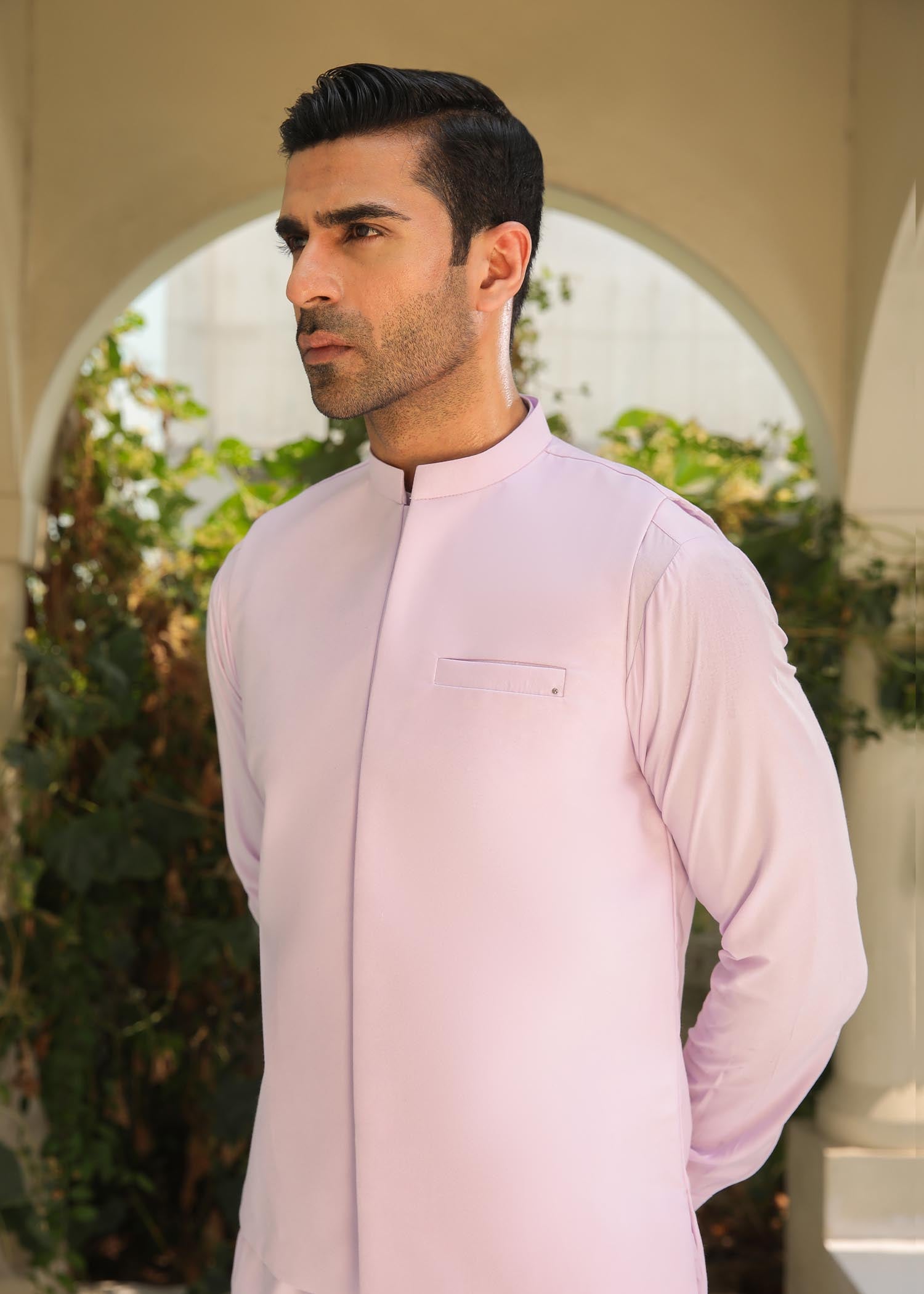 wash & wear Waistcoat in Lilac