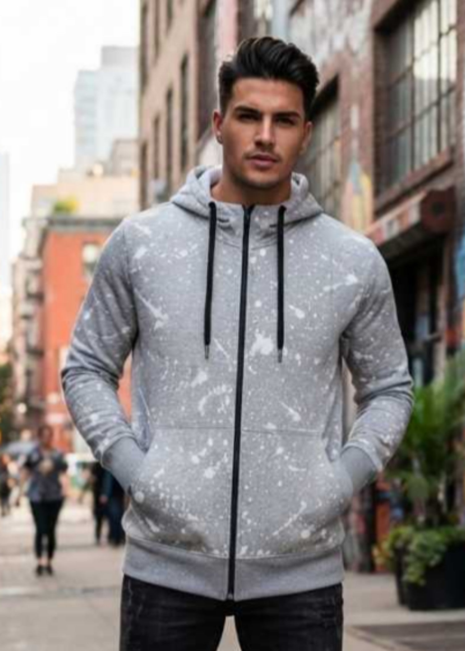 fleece Hoodie in Ash grey by Murafah