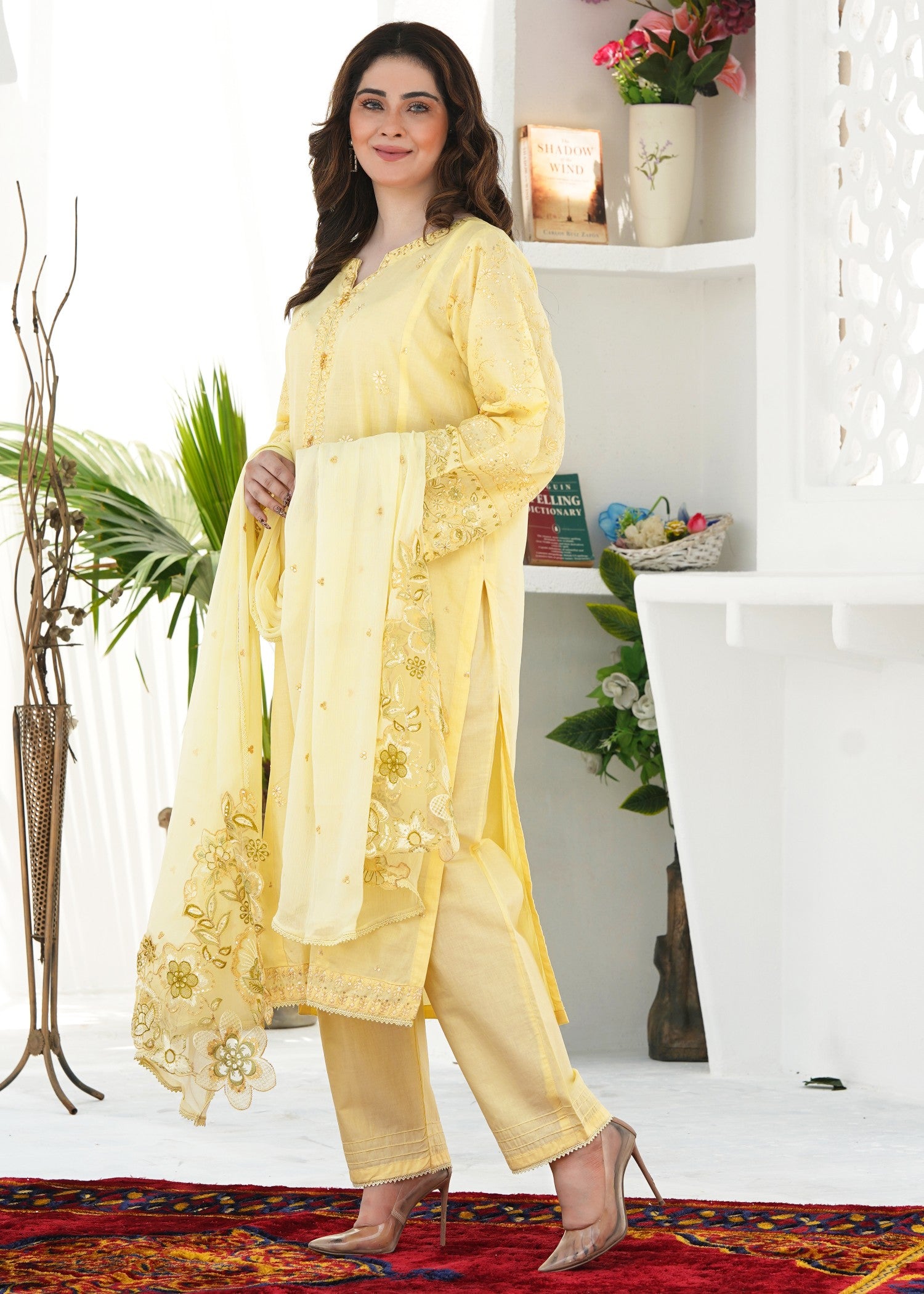 cotton Kurta Set in Butter