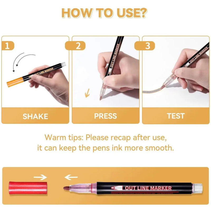 Double Line Contour Pen Set