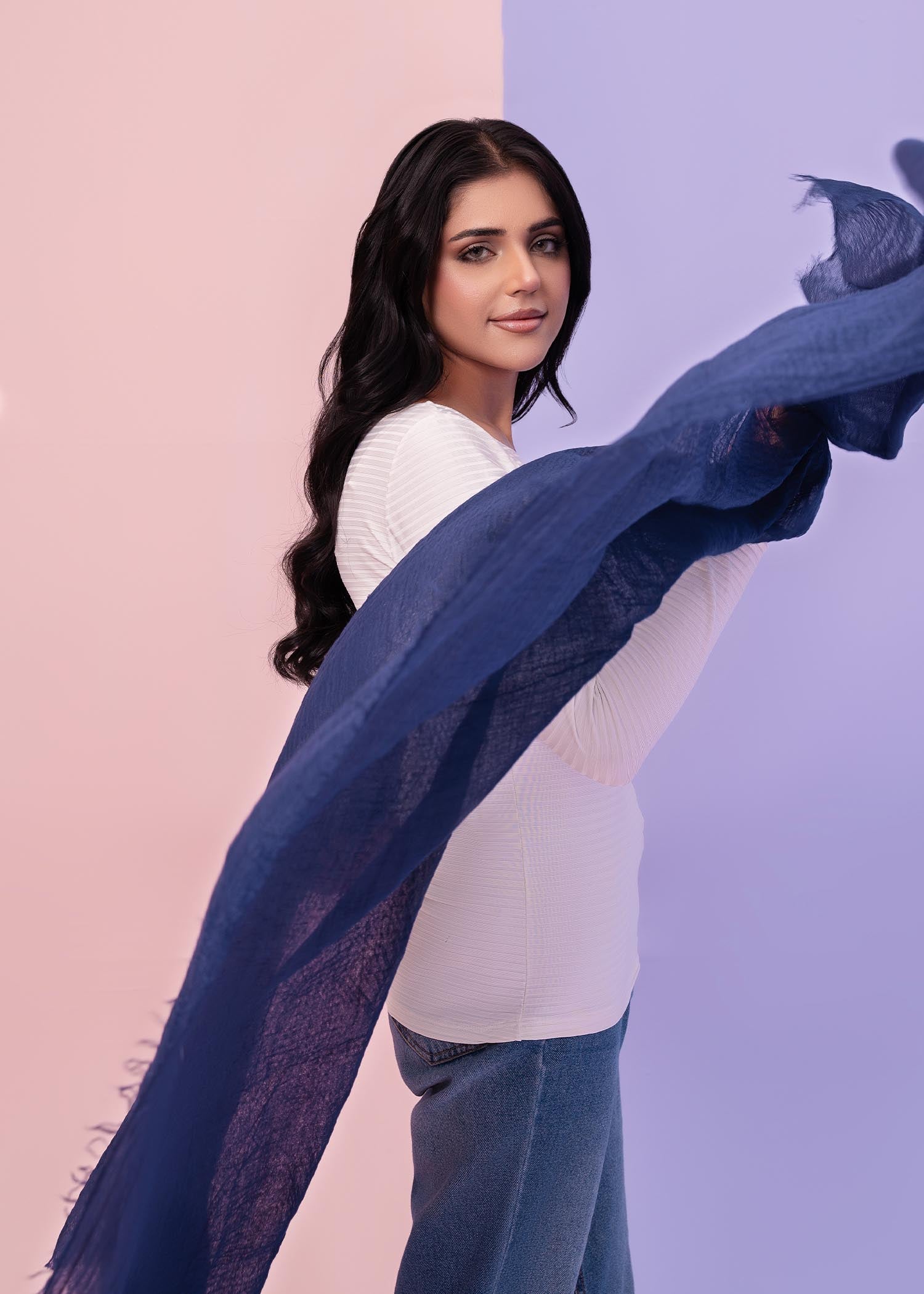 viscose Hijab in Blue