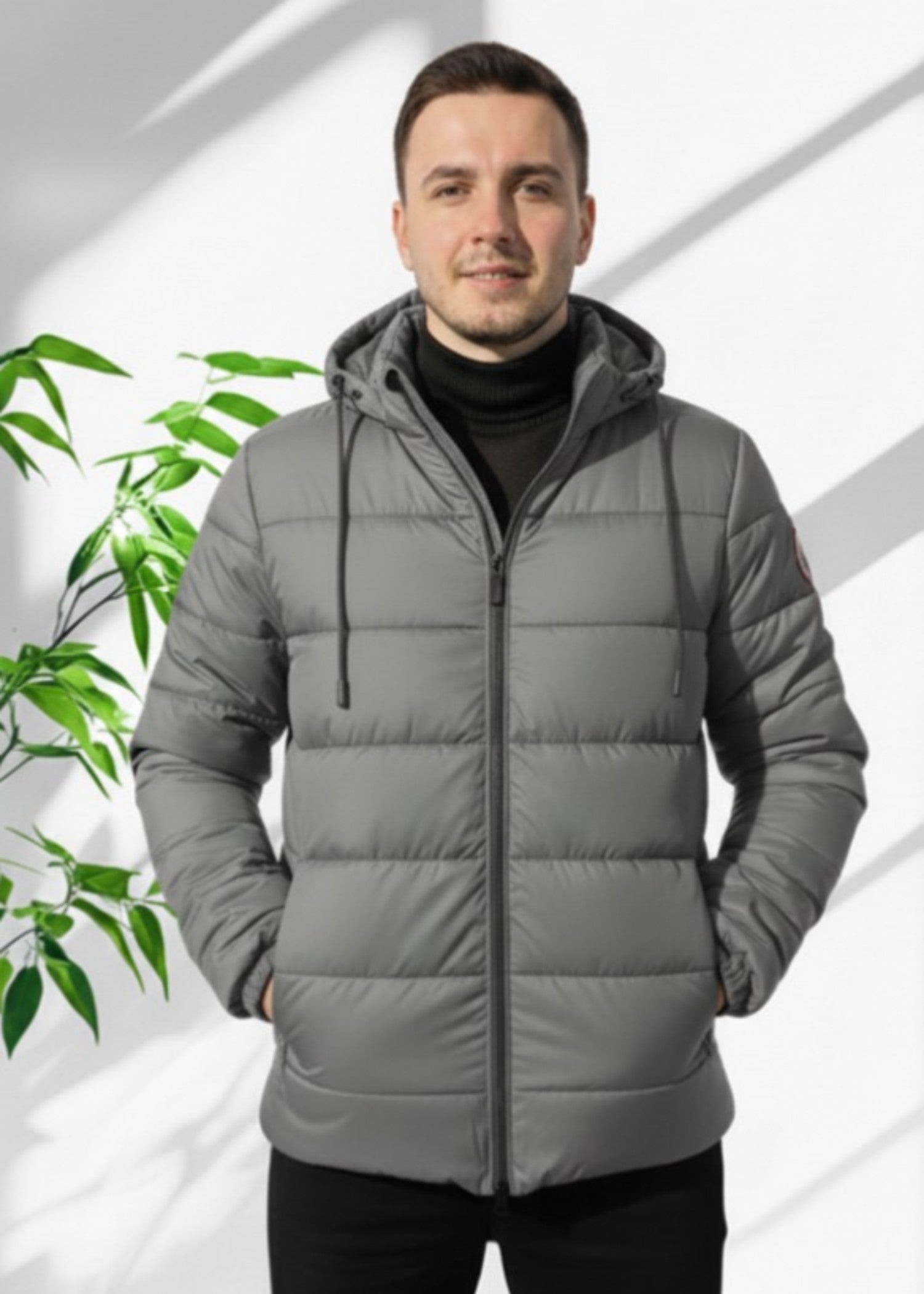 microfiber polyester Jacket in Dark grey