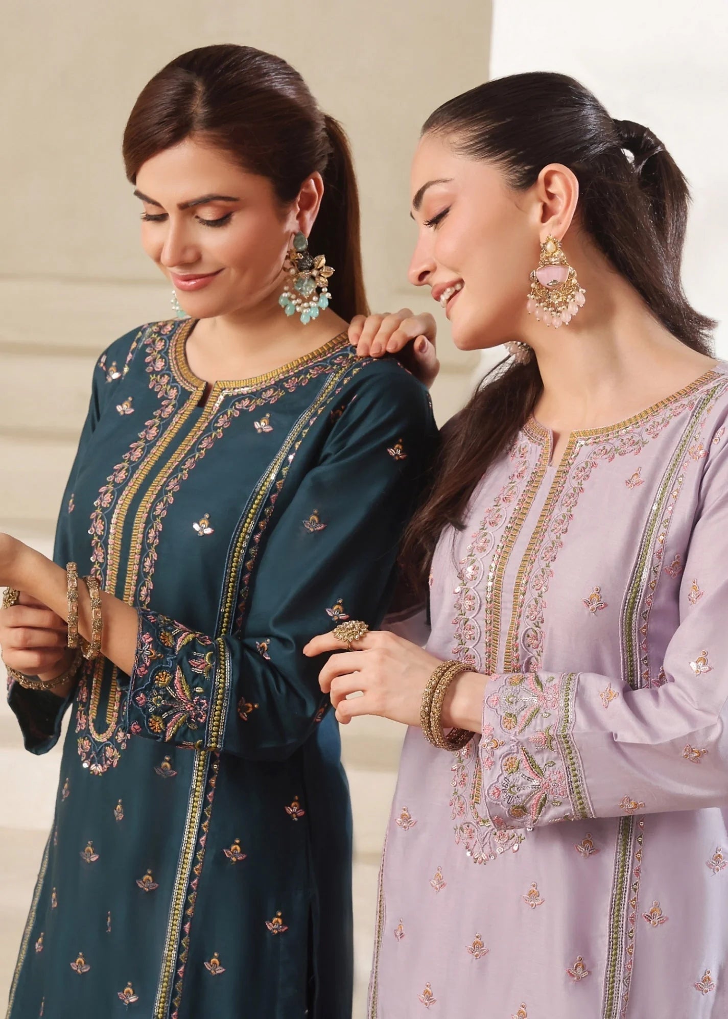 lawn cotton Kurta Set in Sea green