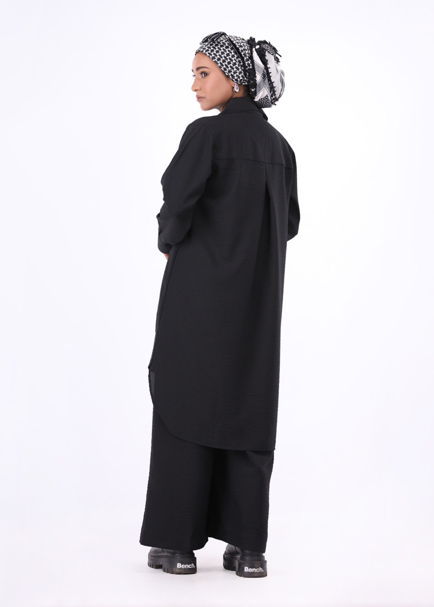 jacquard crepe Co ord Sets in Black
