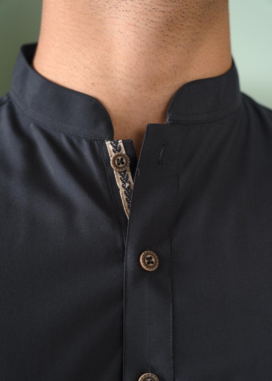 wash & wear Shalwar Kameez in Charcoal black