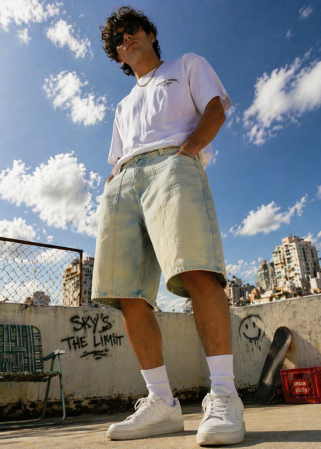 denim Shorts in Light blue by FLO Nine99