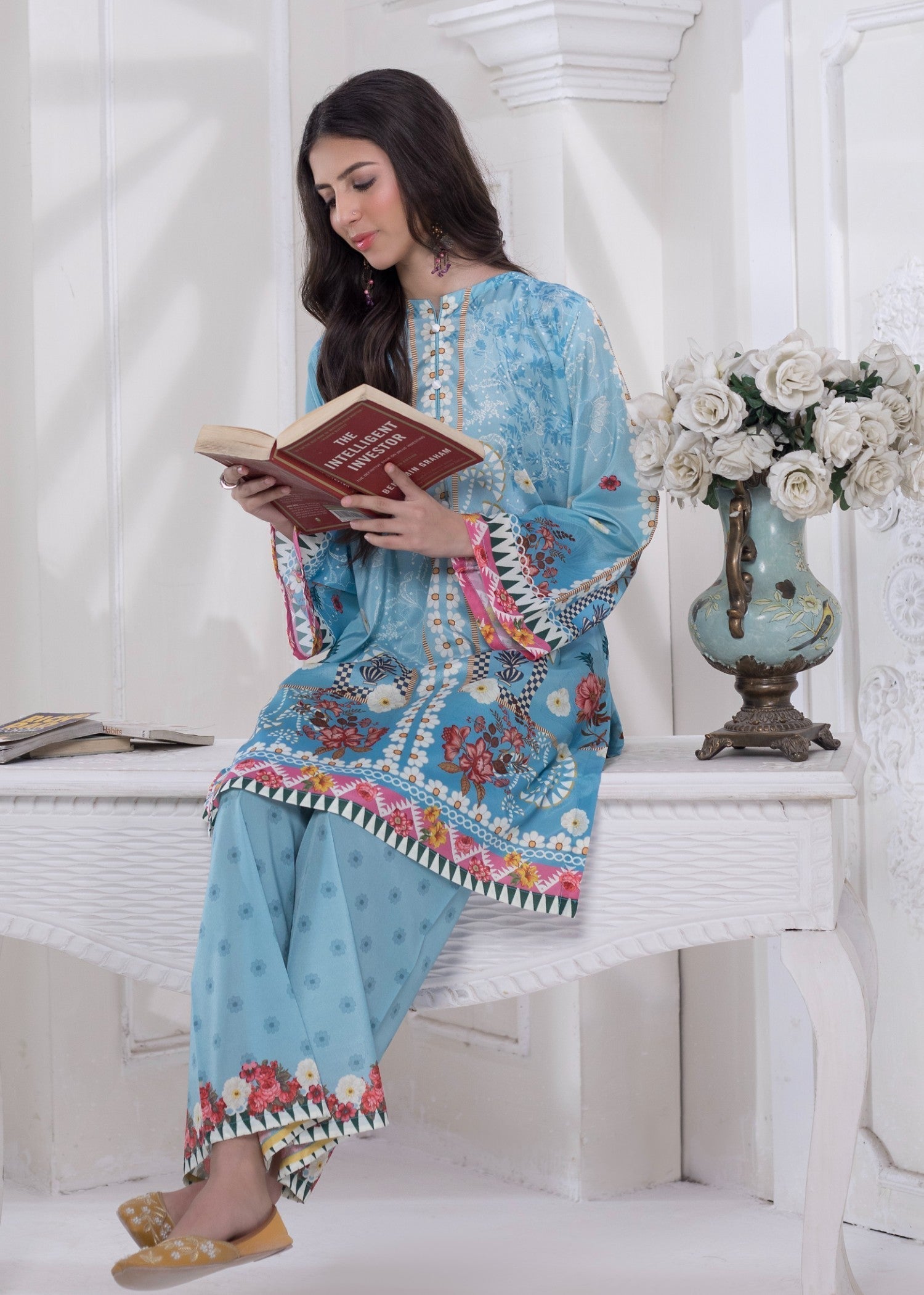 polyester crepe Co Ord Sets in Ice blue