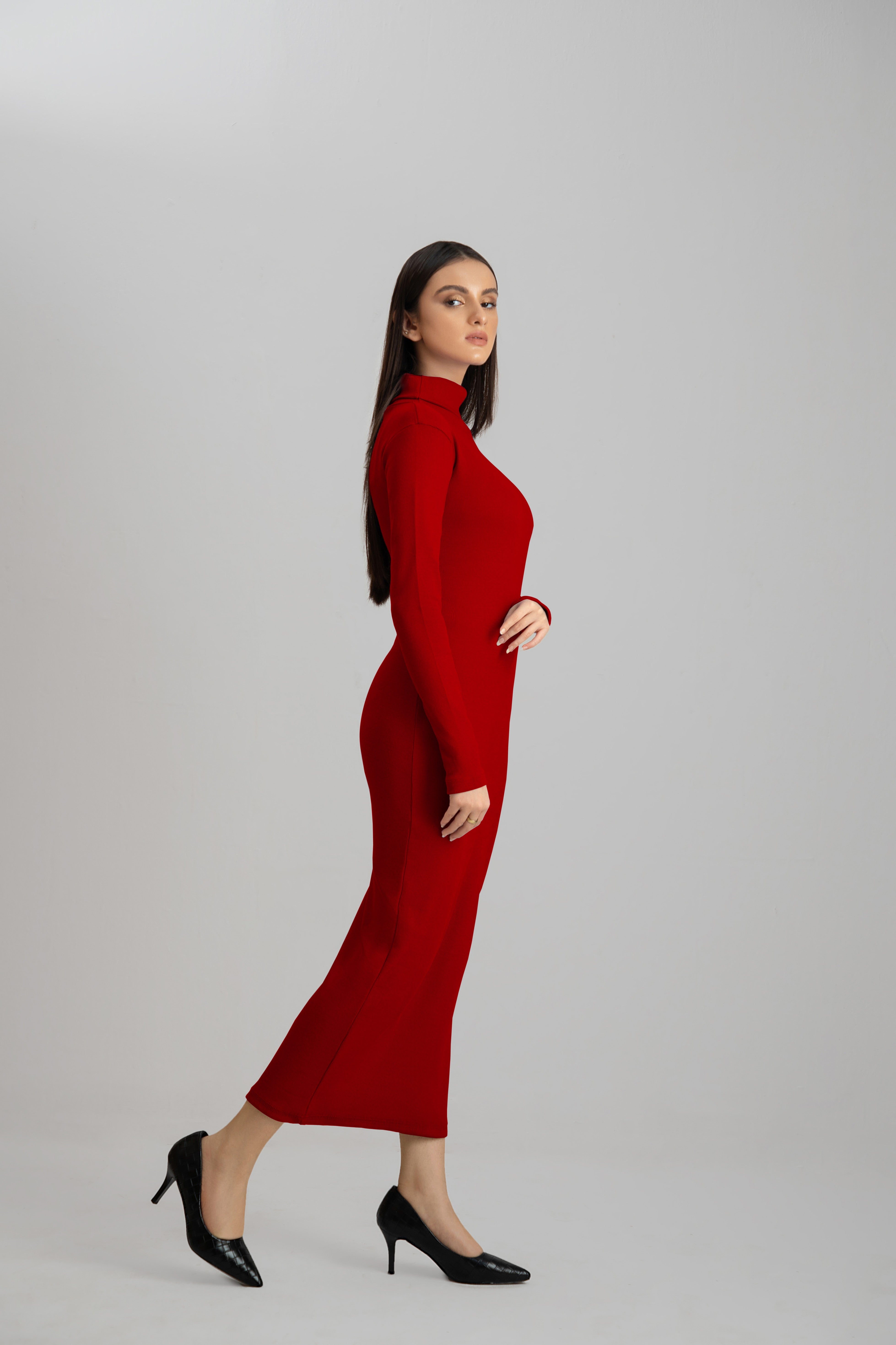 jersey knit Dress in Red