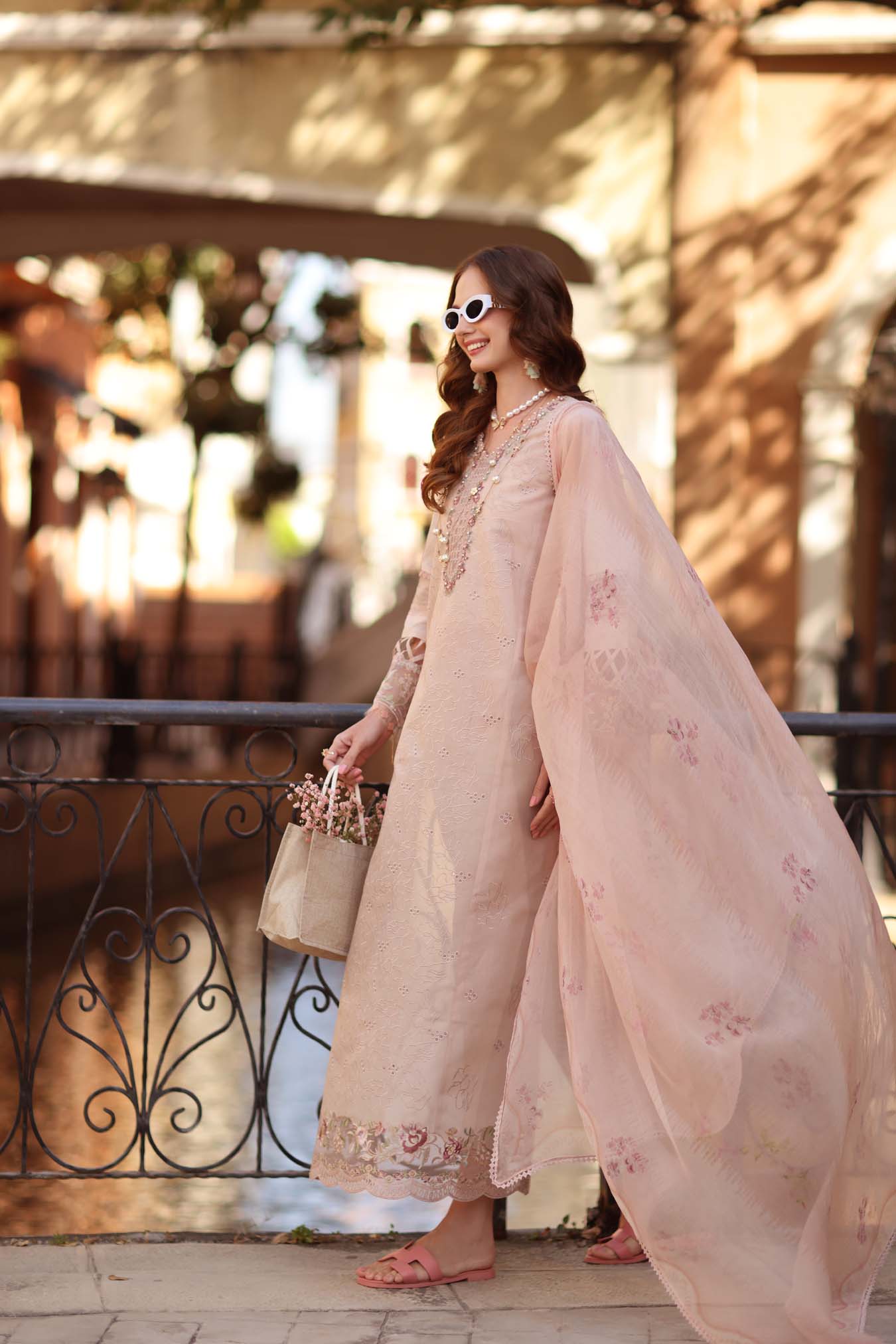 Noor Eid Luxe Printskhaas Lawn – D6 - B - Ballet Pink