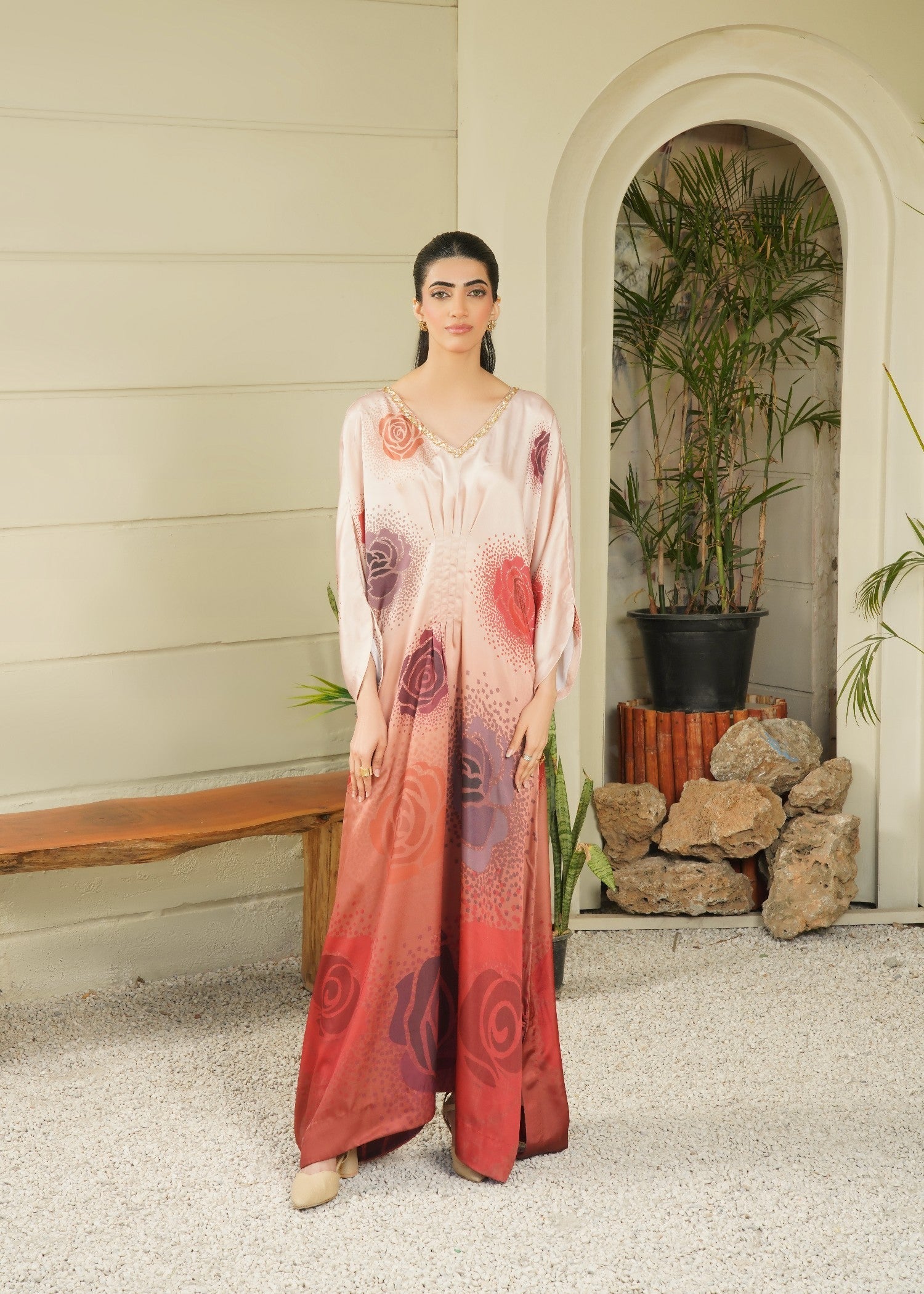 charmuse/shamooz Kaftan in Walnut brown