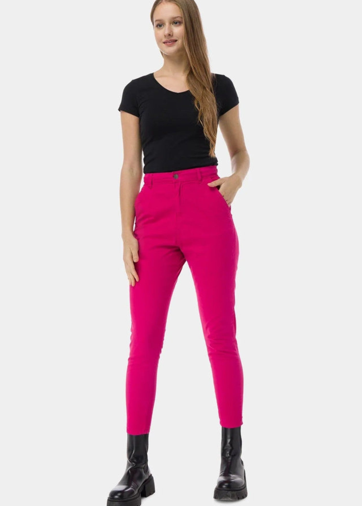 cotton Jeans in Pink