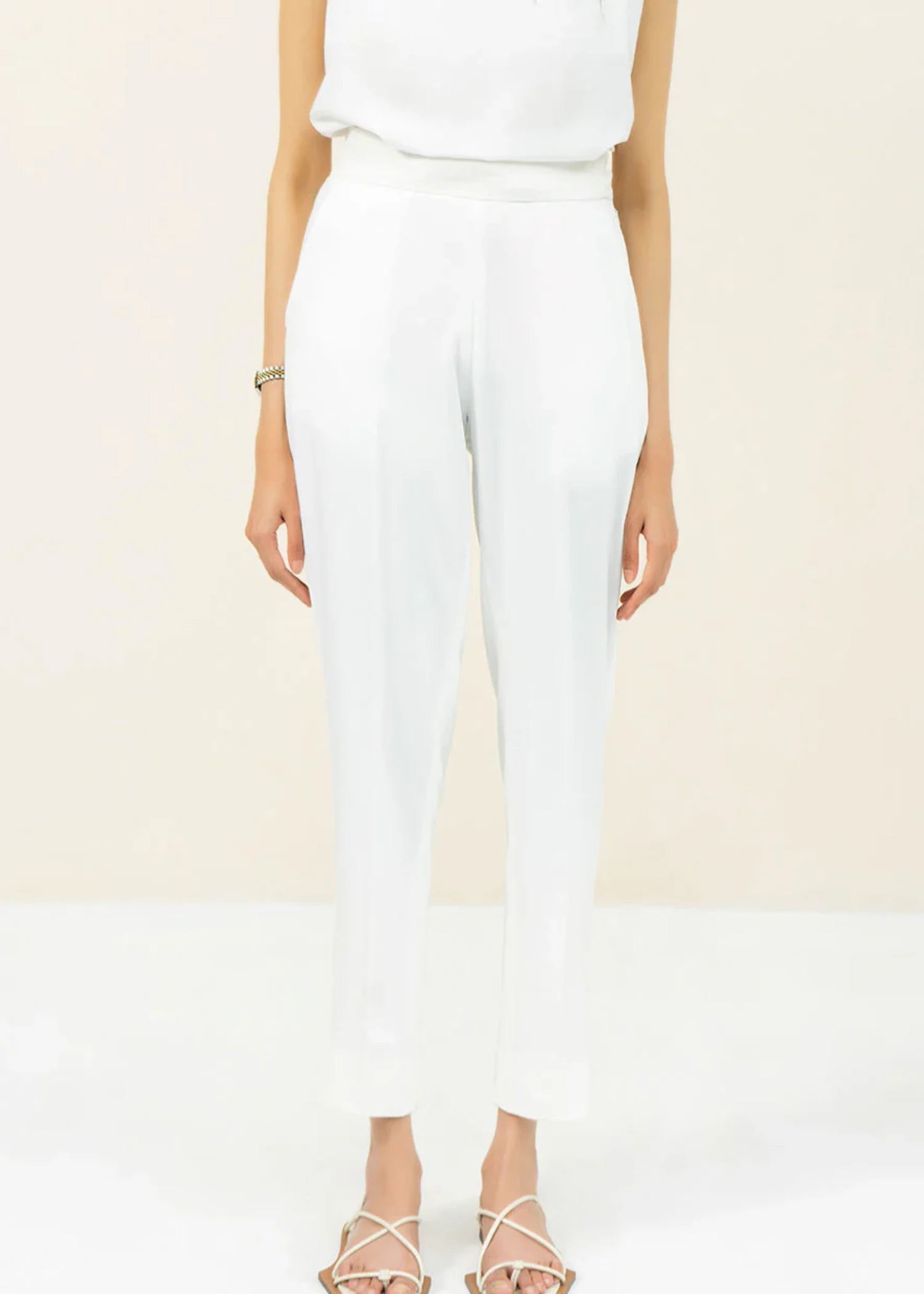 crepe Pants in Ivory