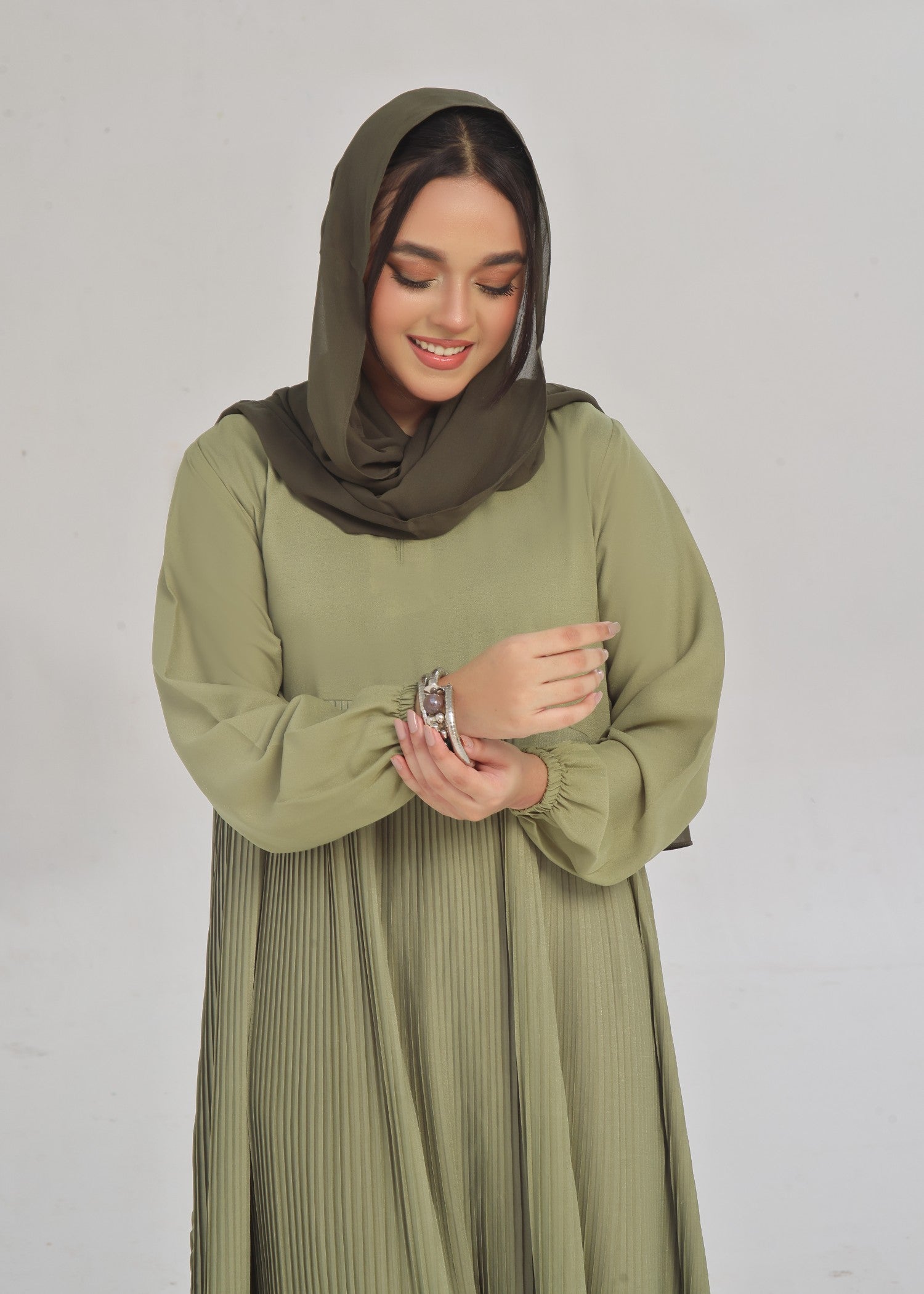 nidha Abaya in Sage green