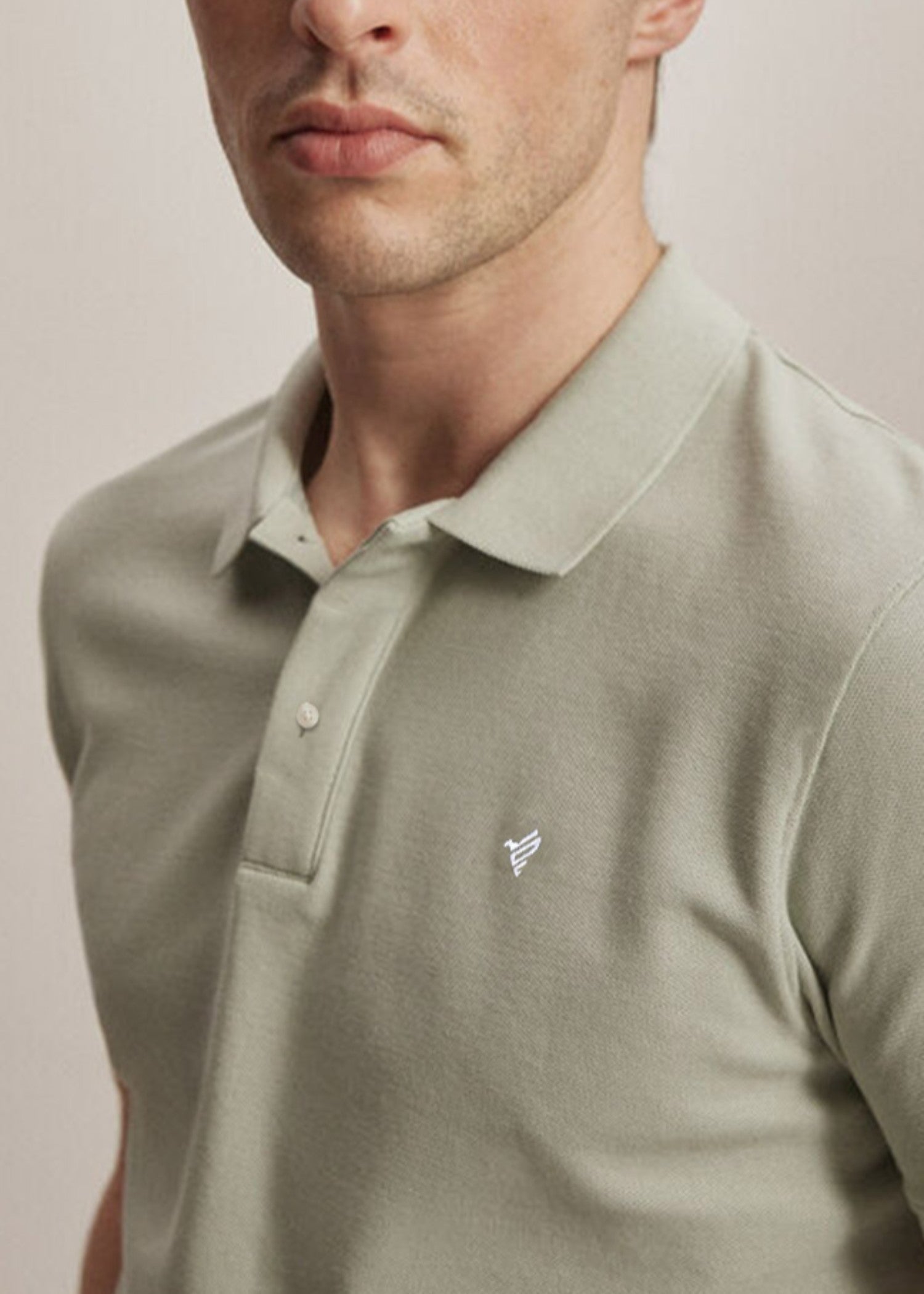 cotton Polo Shirt in Mint green by Fitted