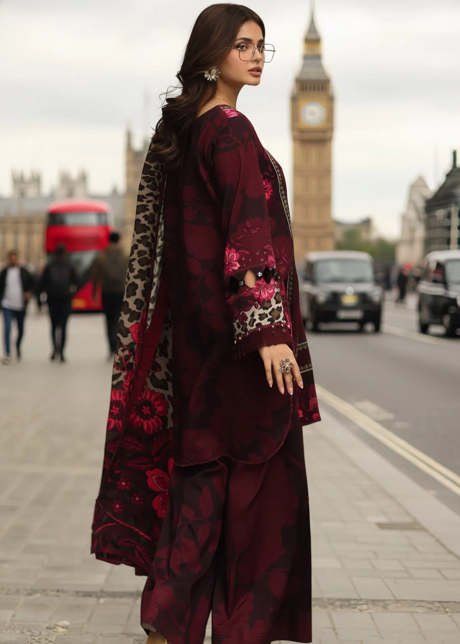 poly grip Kurta Set in Maroon