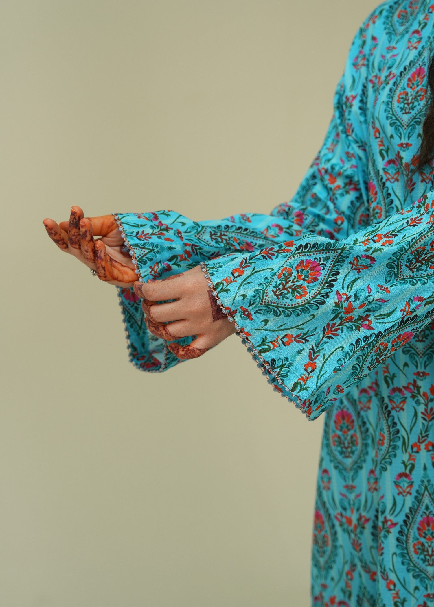 lawn Kaftan in Dark cyan