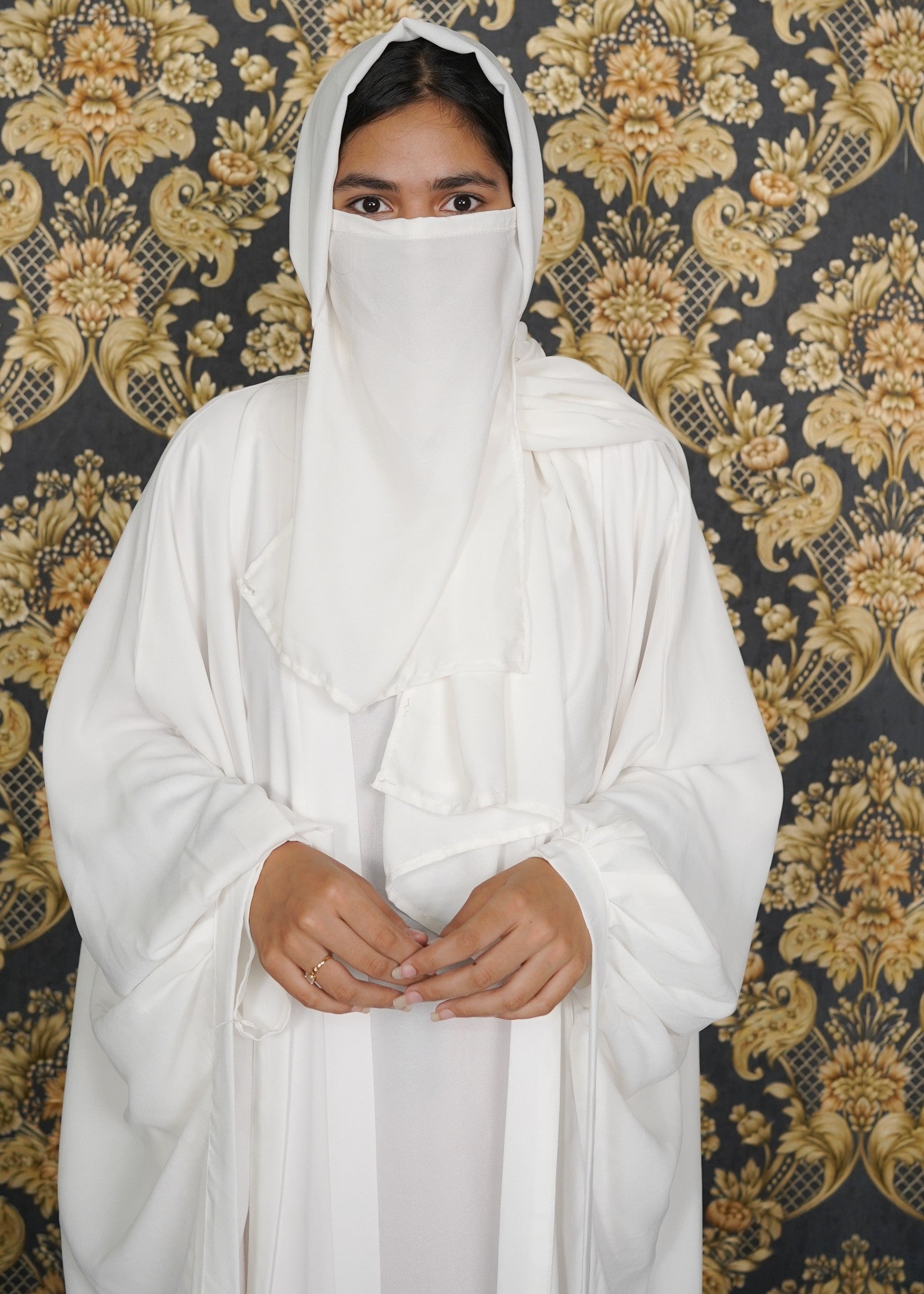 georgette chiffon Abaya in White