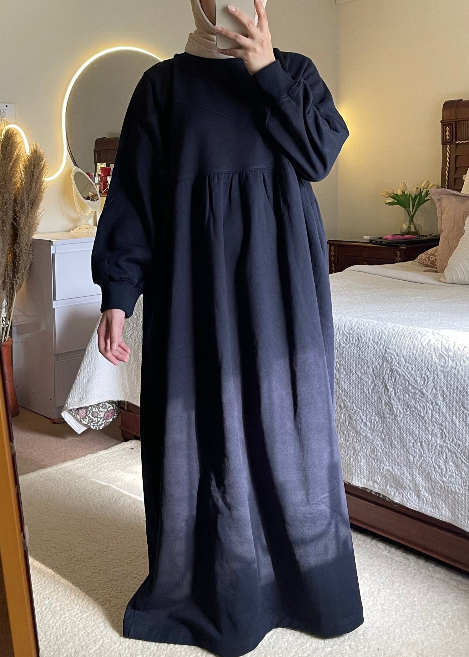fleece Maxi in Navy blue