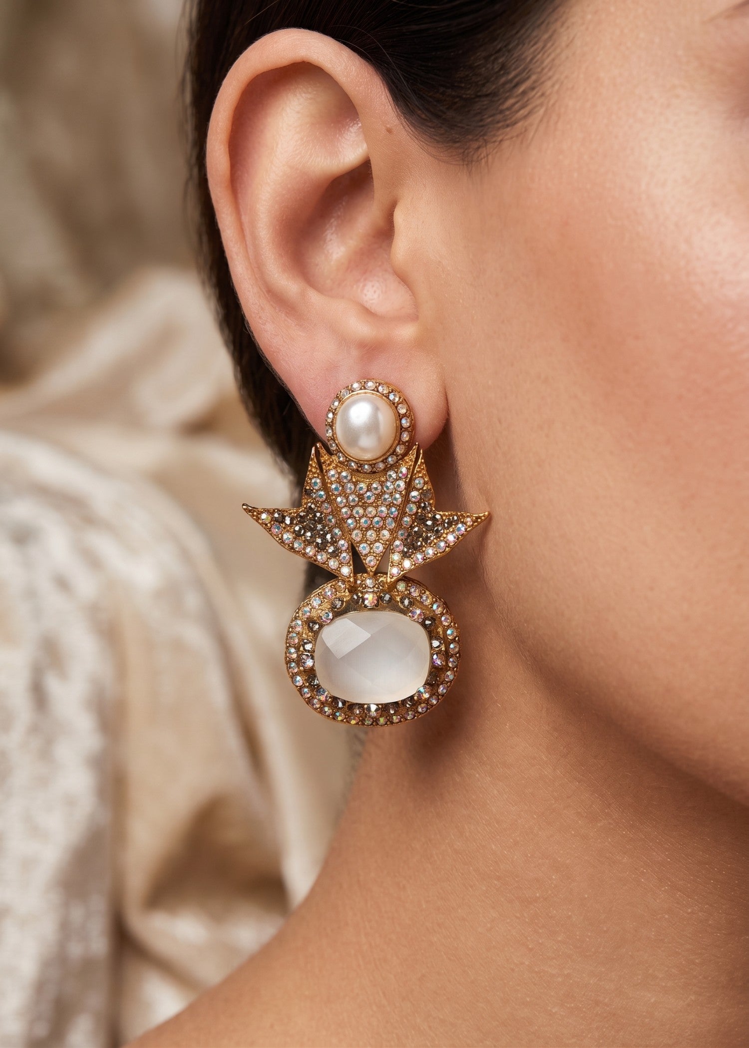Earrings in White Color by - Trendy Women Earrings ELY5547