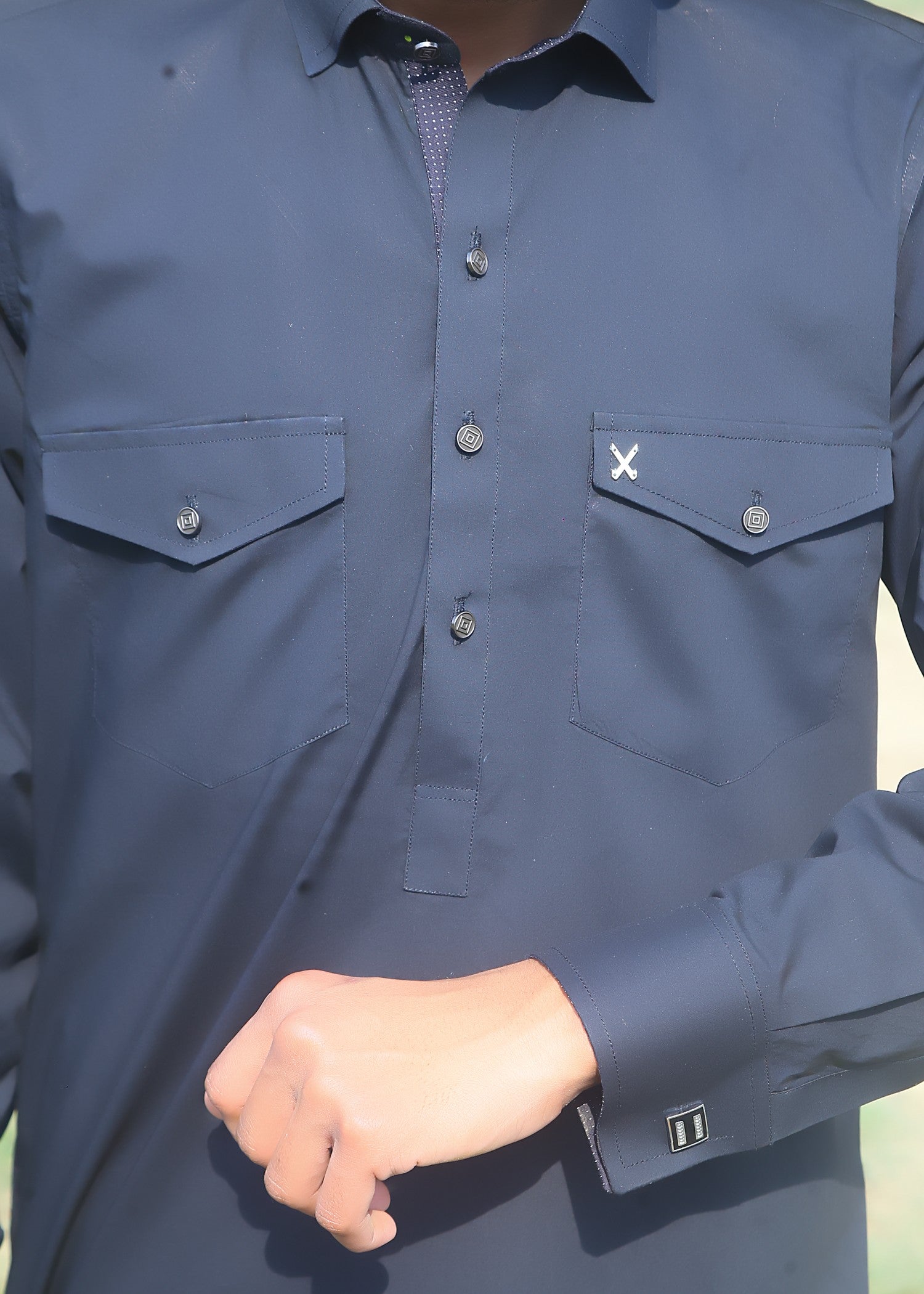 cotton Shalwar Kameez in Jet black