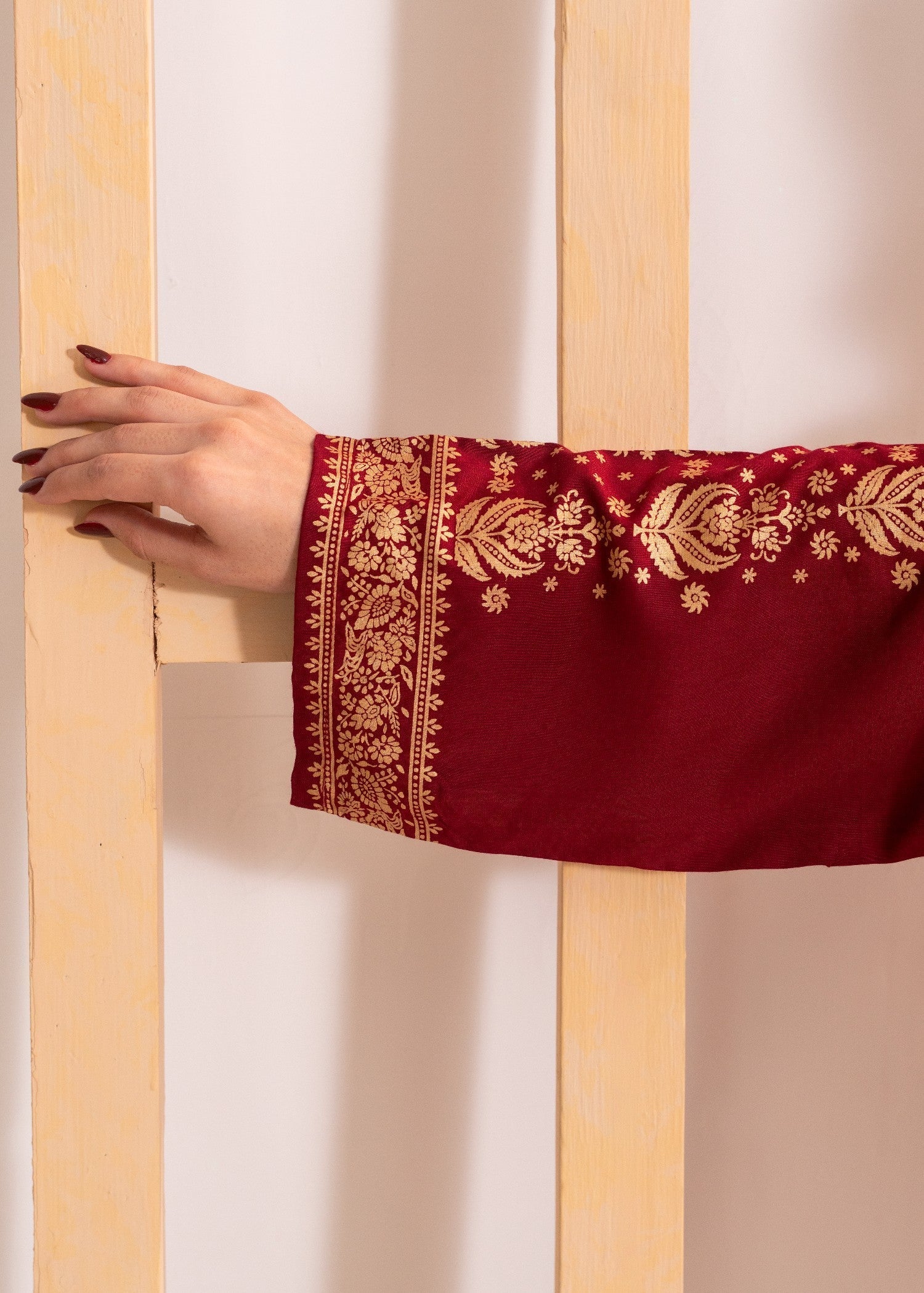 linen Kurti in Maroon
