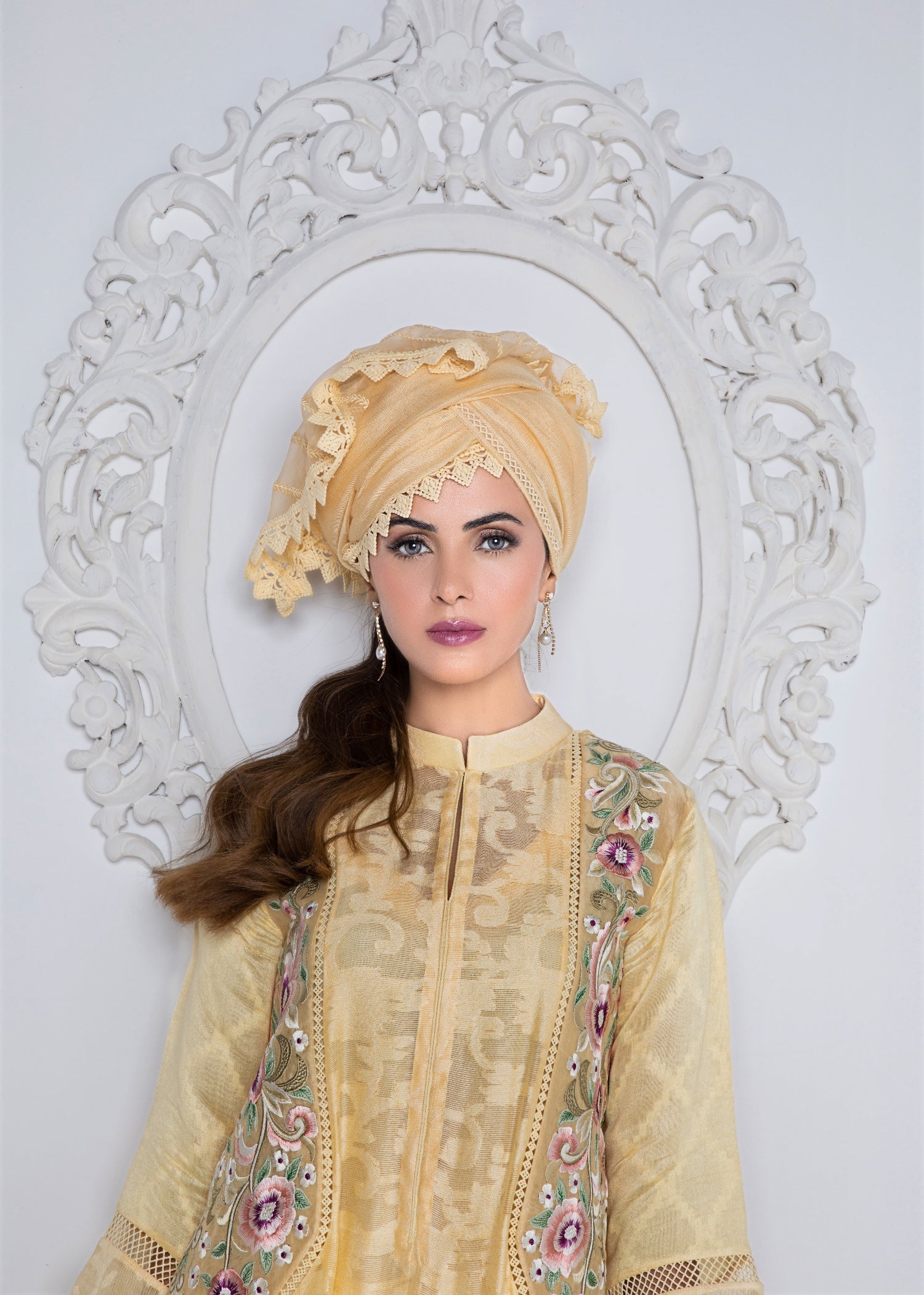khaddi net Kurti in Mellow yellow