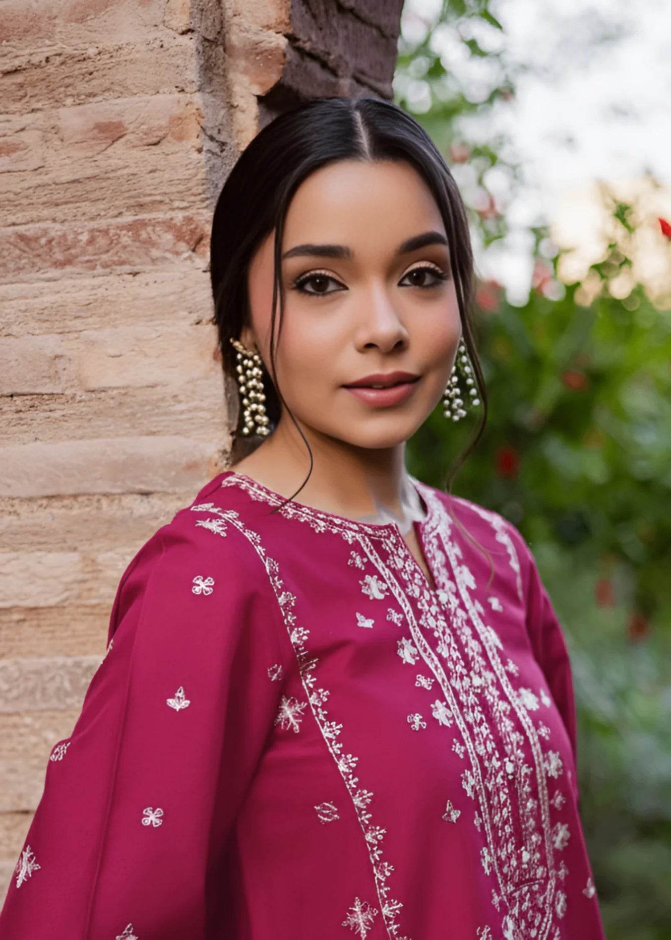 linen Kurta Set in Mulberry