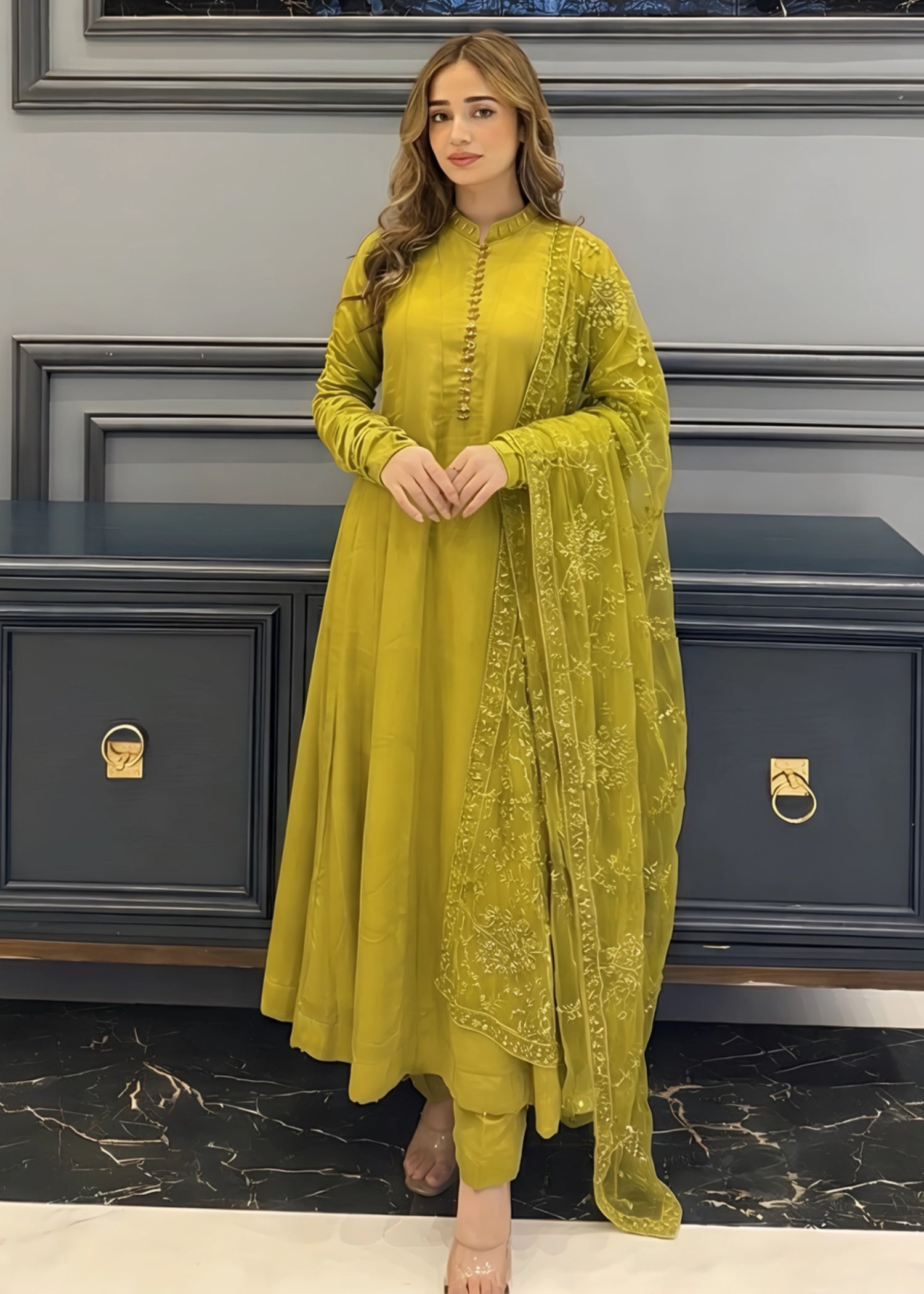 chiffon Maxi in Apple green