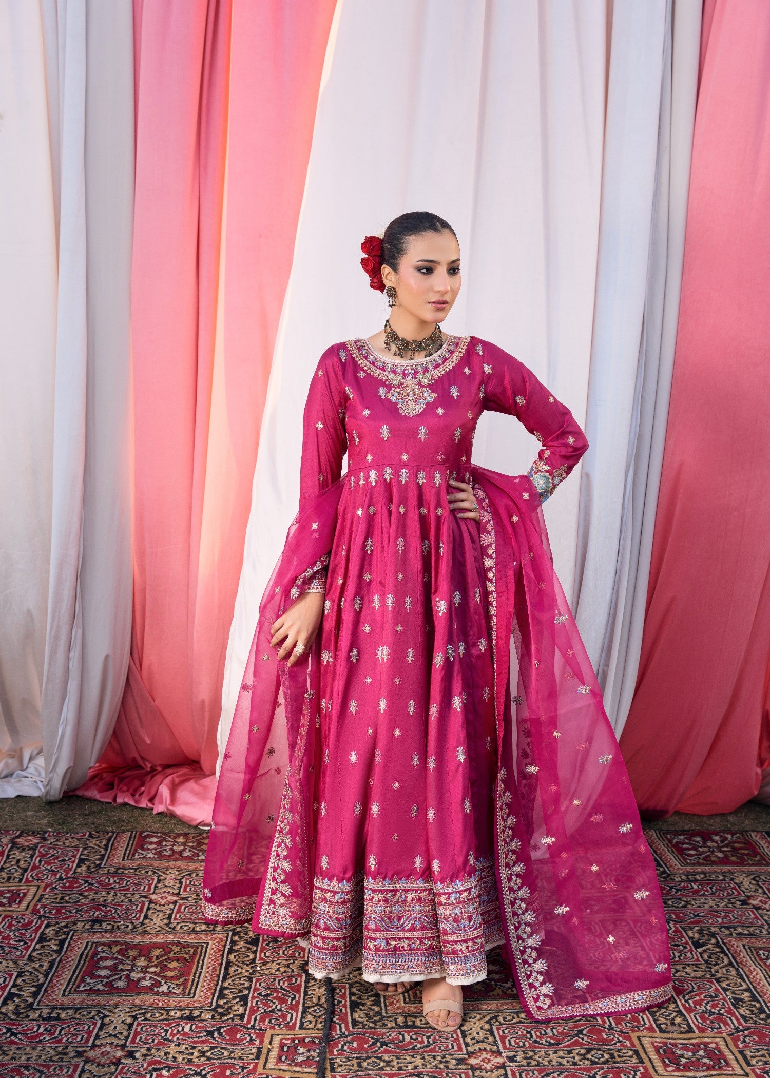 silk Maxi in Shocking pink