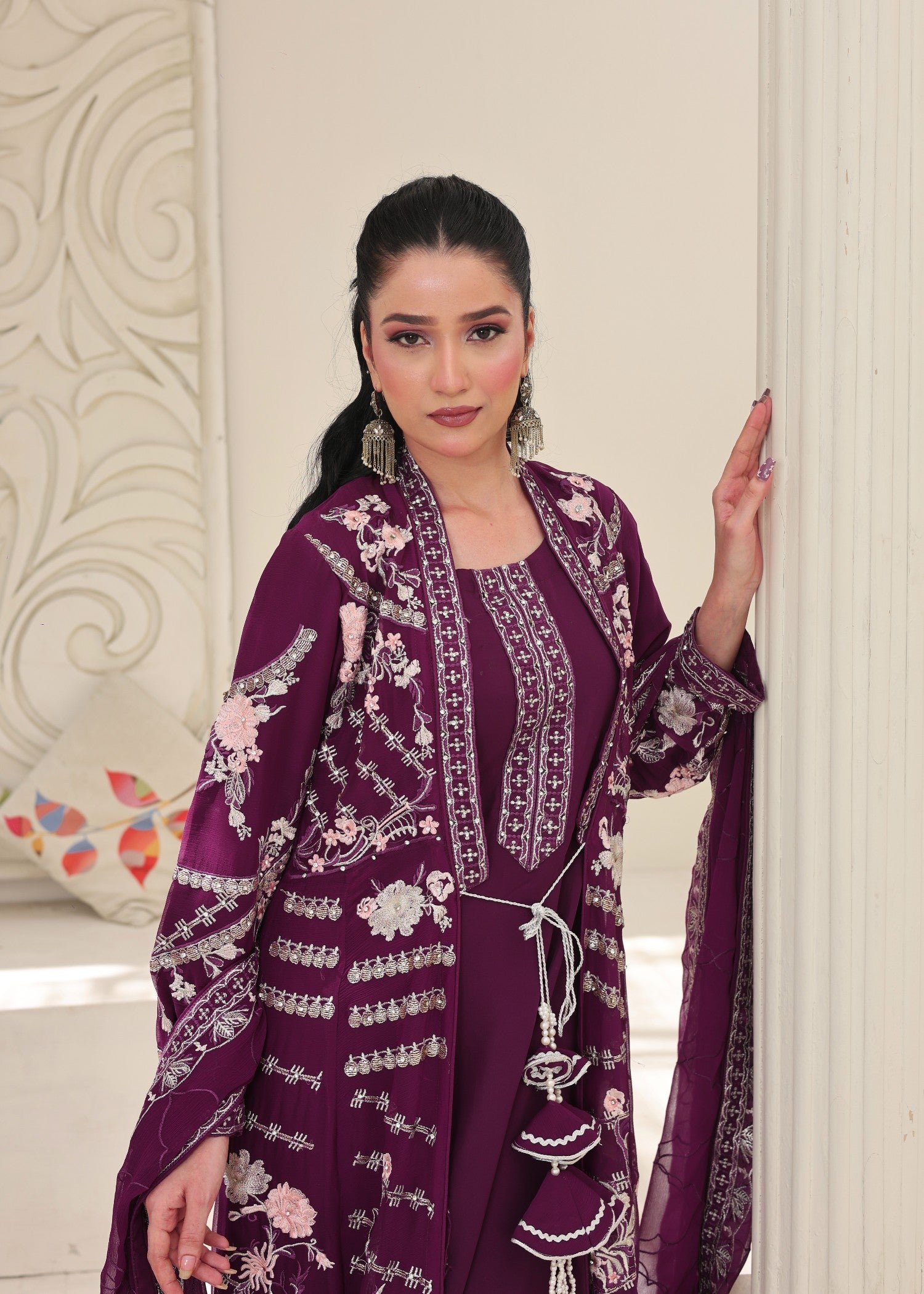 silk Gown in Magenta haze