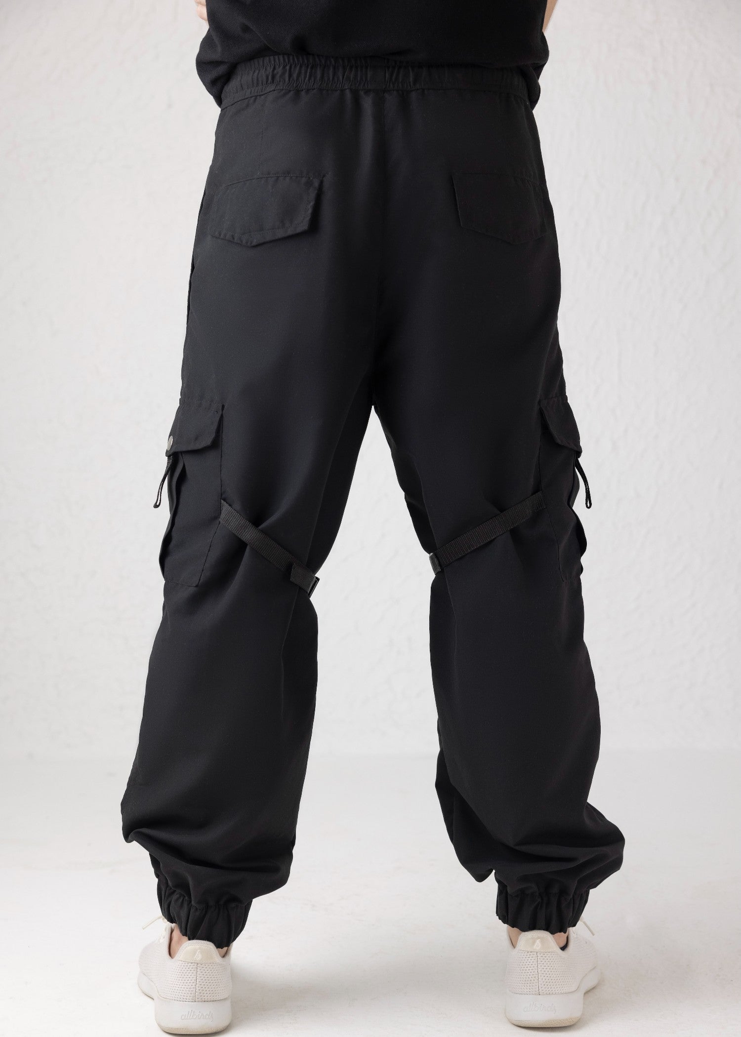 microfiber polyester Trousers in Black