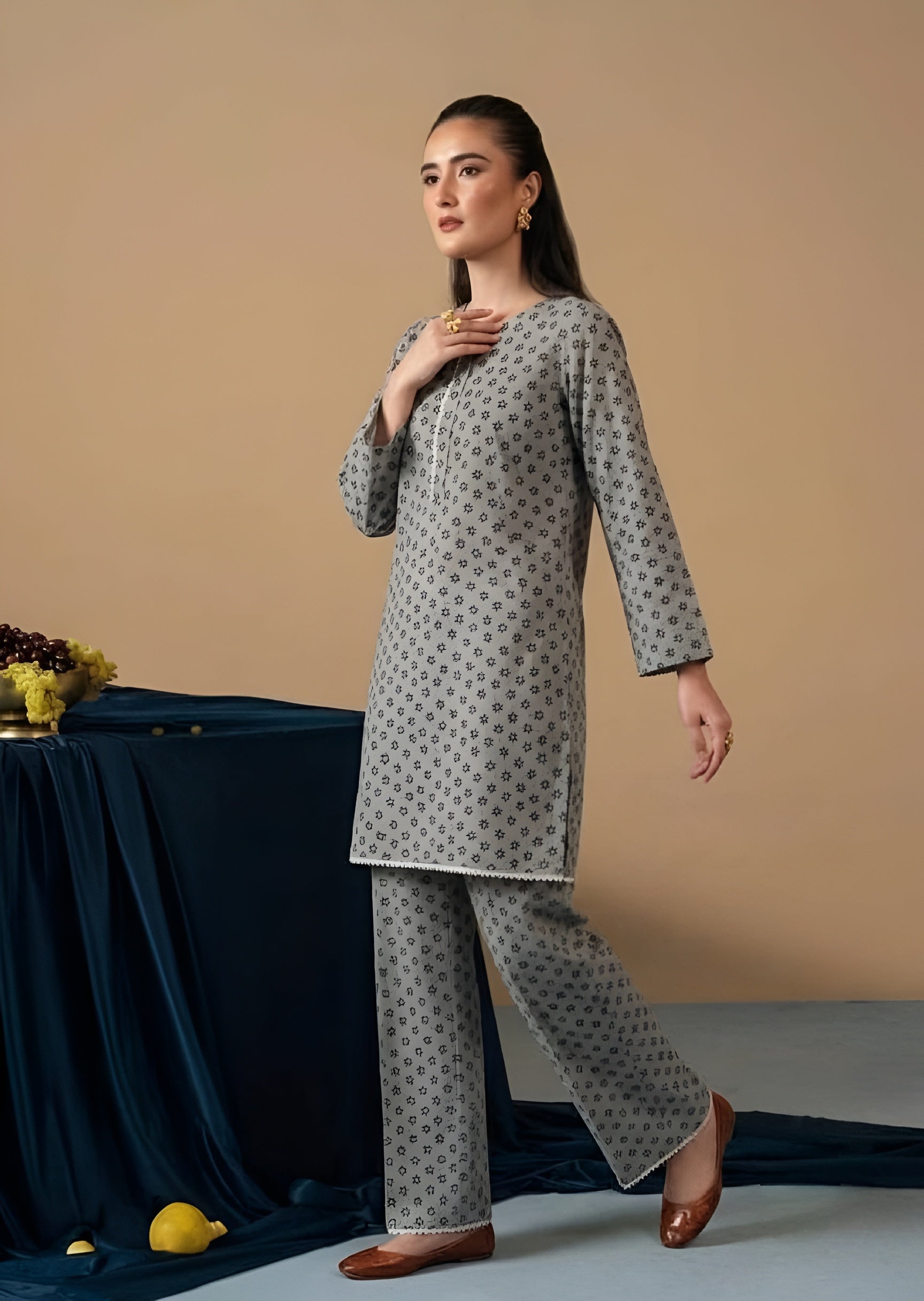linen Co Ord Sets in Slate grey