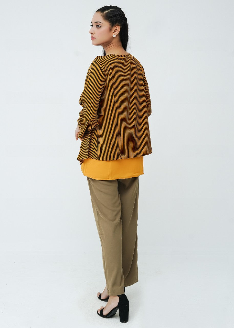 viscose Cardigan in Mustard