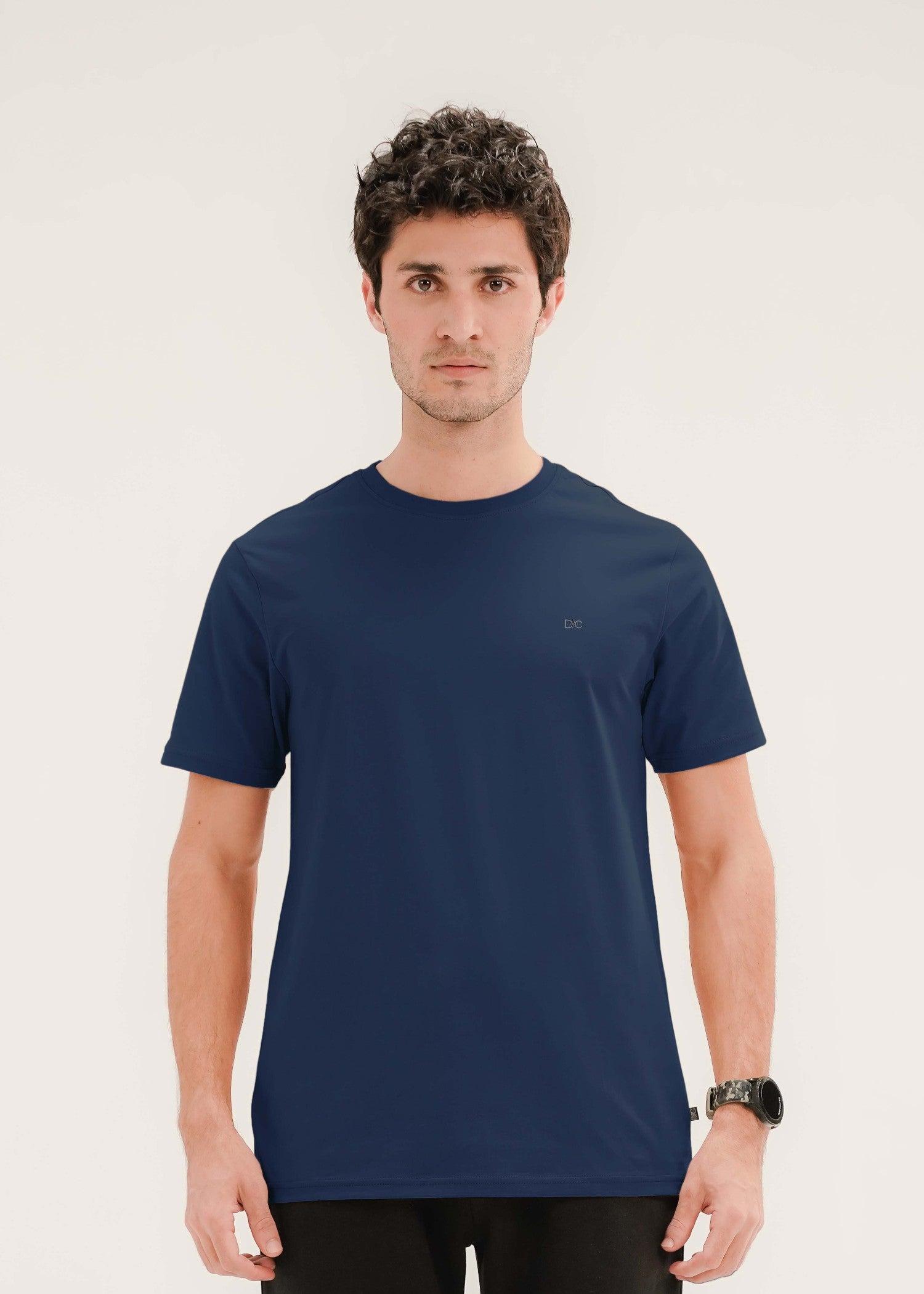 cotton T Shirt in Navy blue