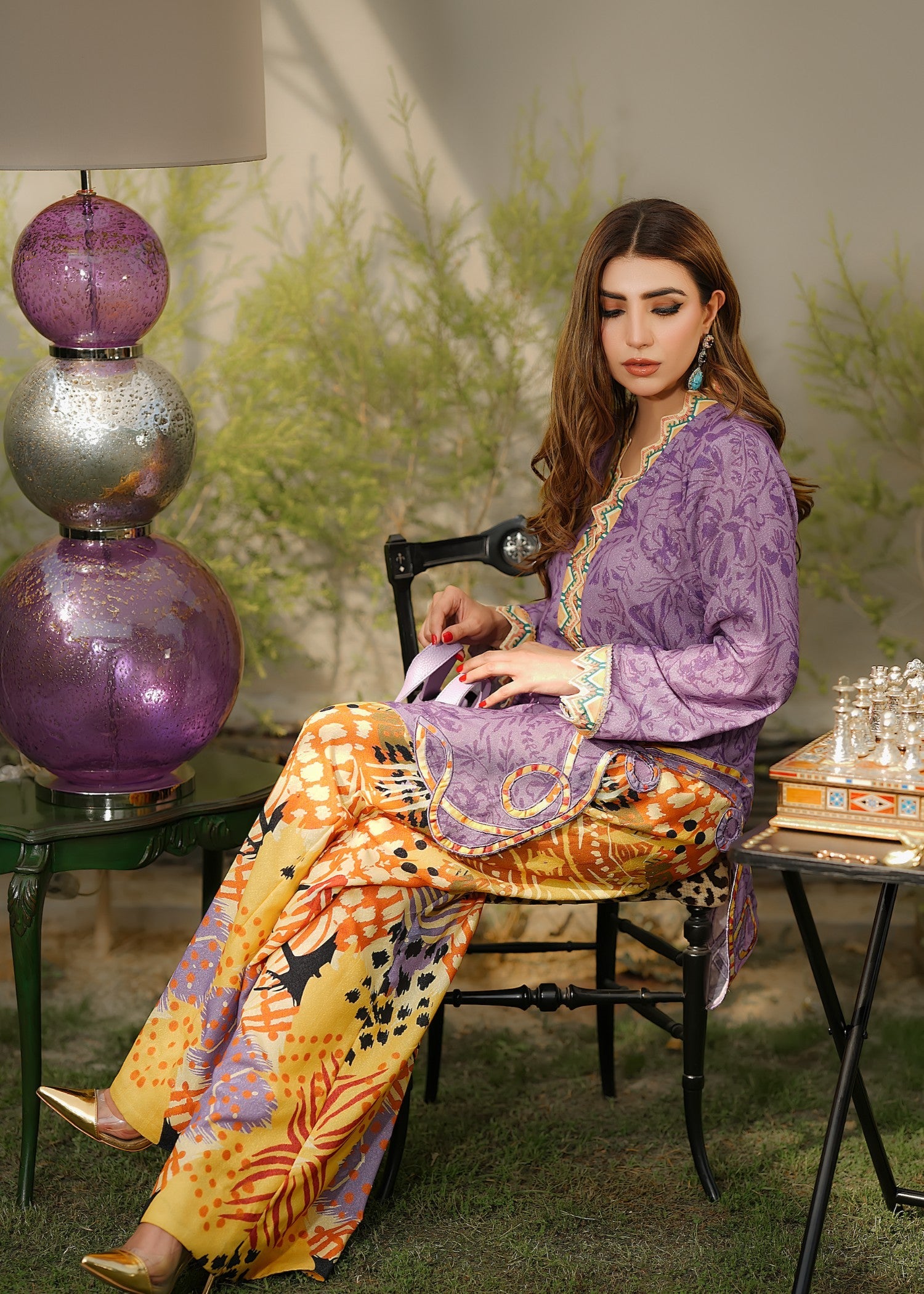 karandi Unstitched in Pansy