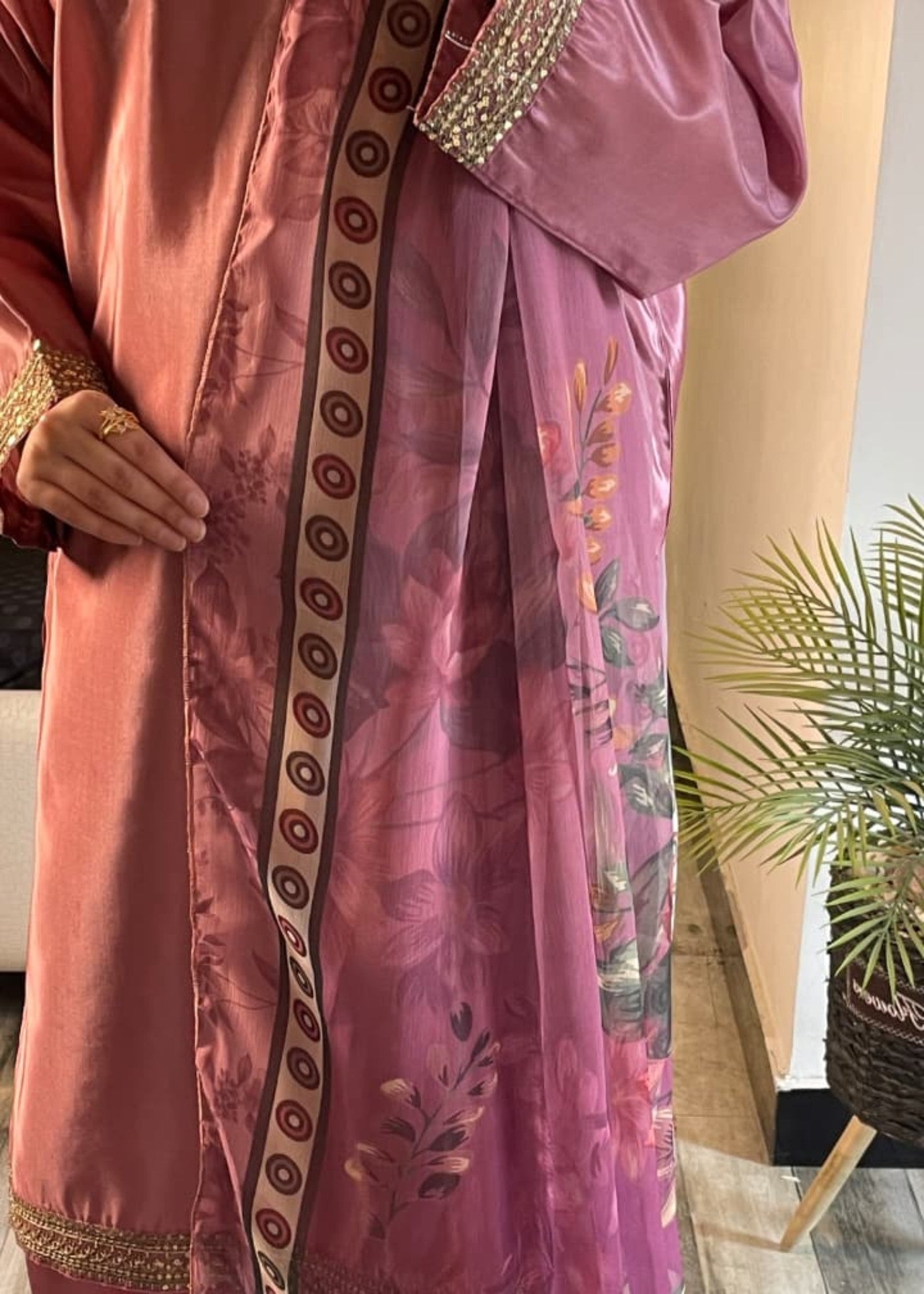 silk Kurta Set in Pink