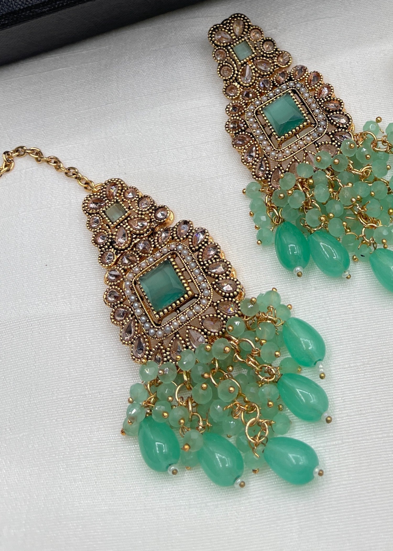 Jewelry Set in Mint green Color by - Trendy Women Jewelry Set TAU9756