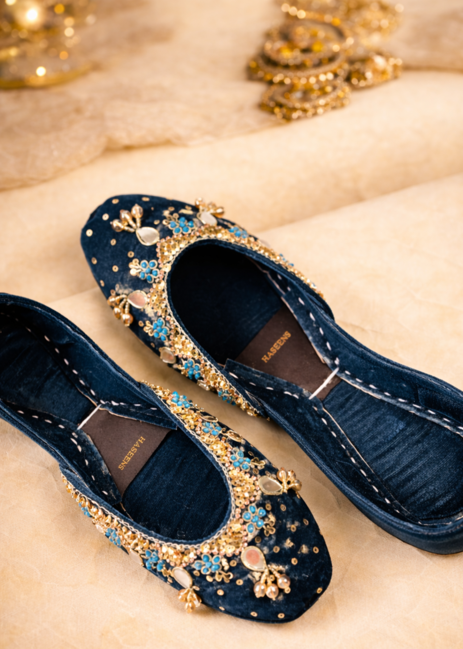 Khussa in Navy blue by - High Quality Women Khussa YRW3731