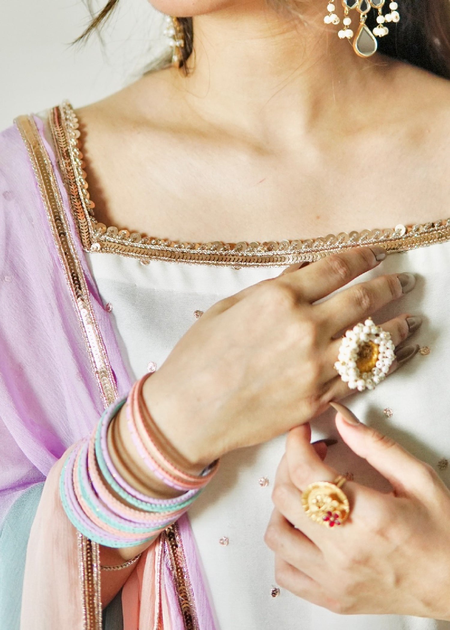 pk crinkle chiffon Sharara in Off-white