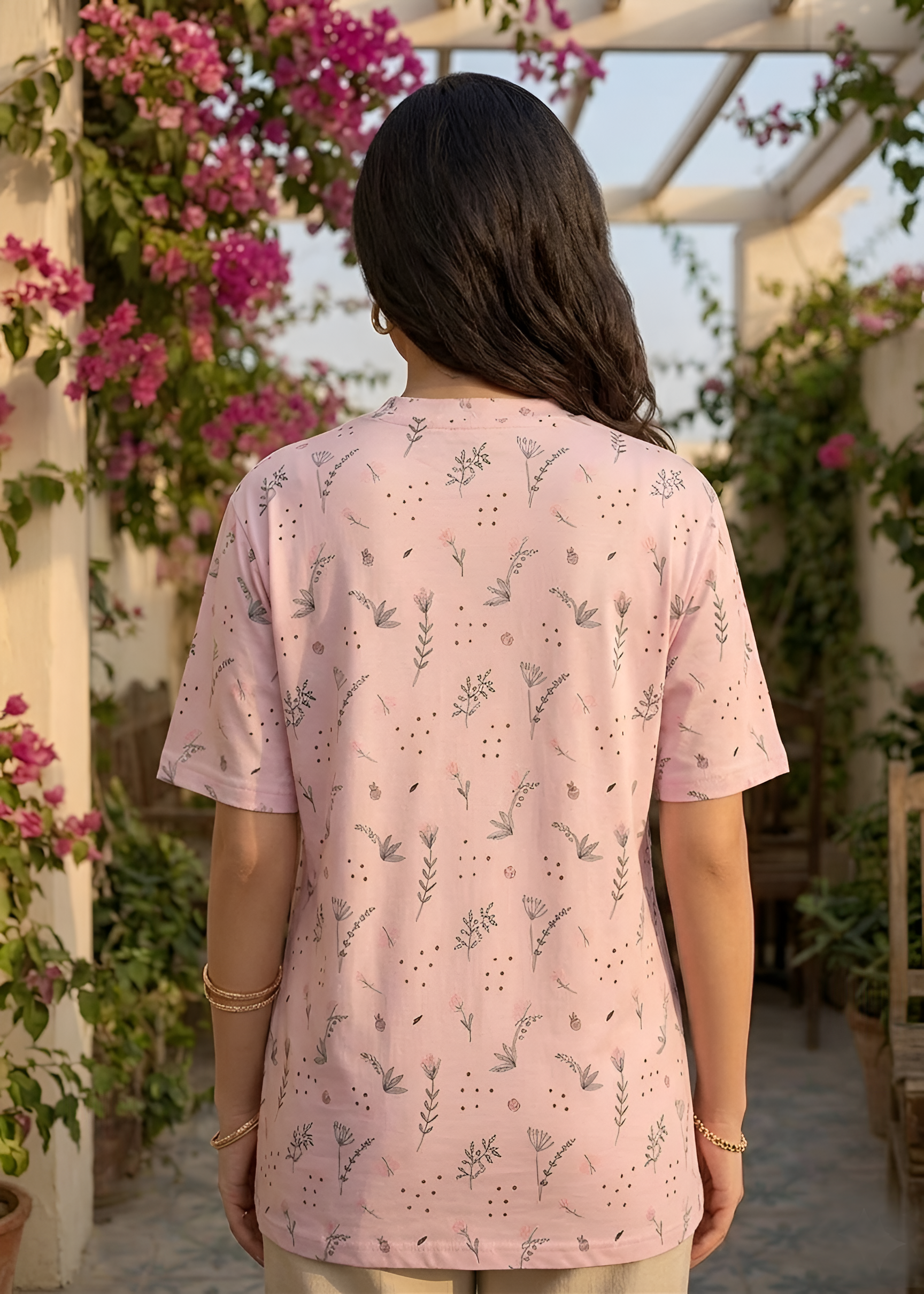 polyester nylon T Shirt in Pink